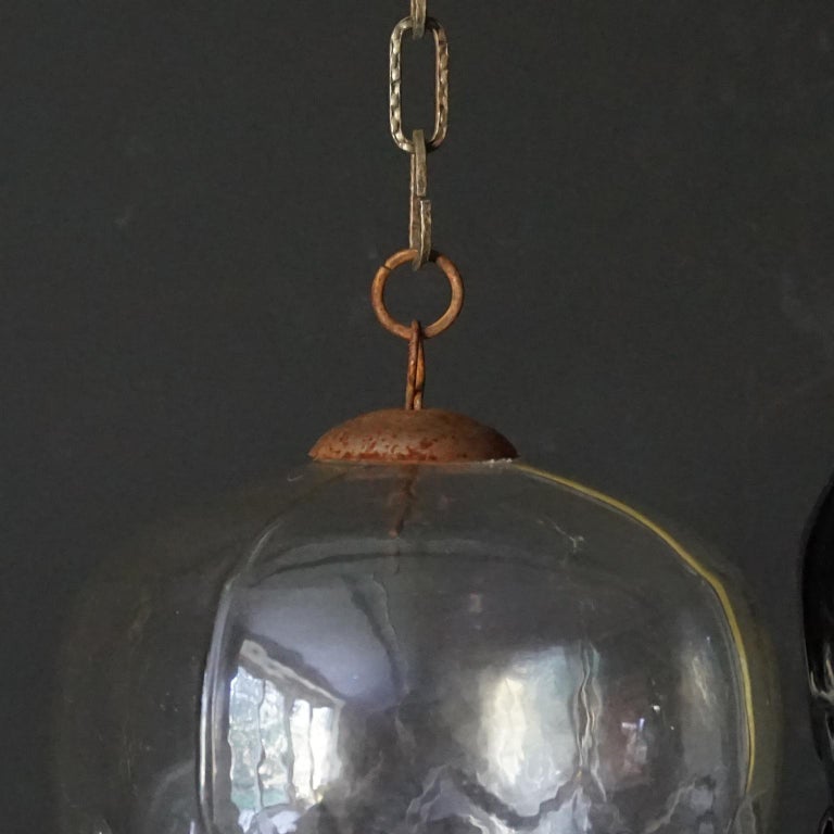 Set of Five Very Large Red and Clear Glass Grape Kugel Christmas Ornaments For Sale at 1stDibs