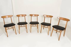 Set of Five Vintage Faux Leather Dining Chairs, 1960s