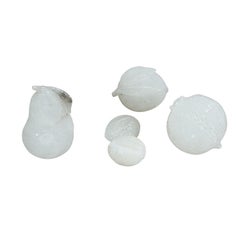 Set of Five Vintage Italian Alabaster Stone Fruits