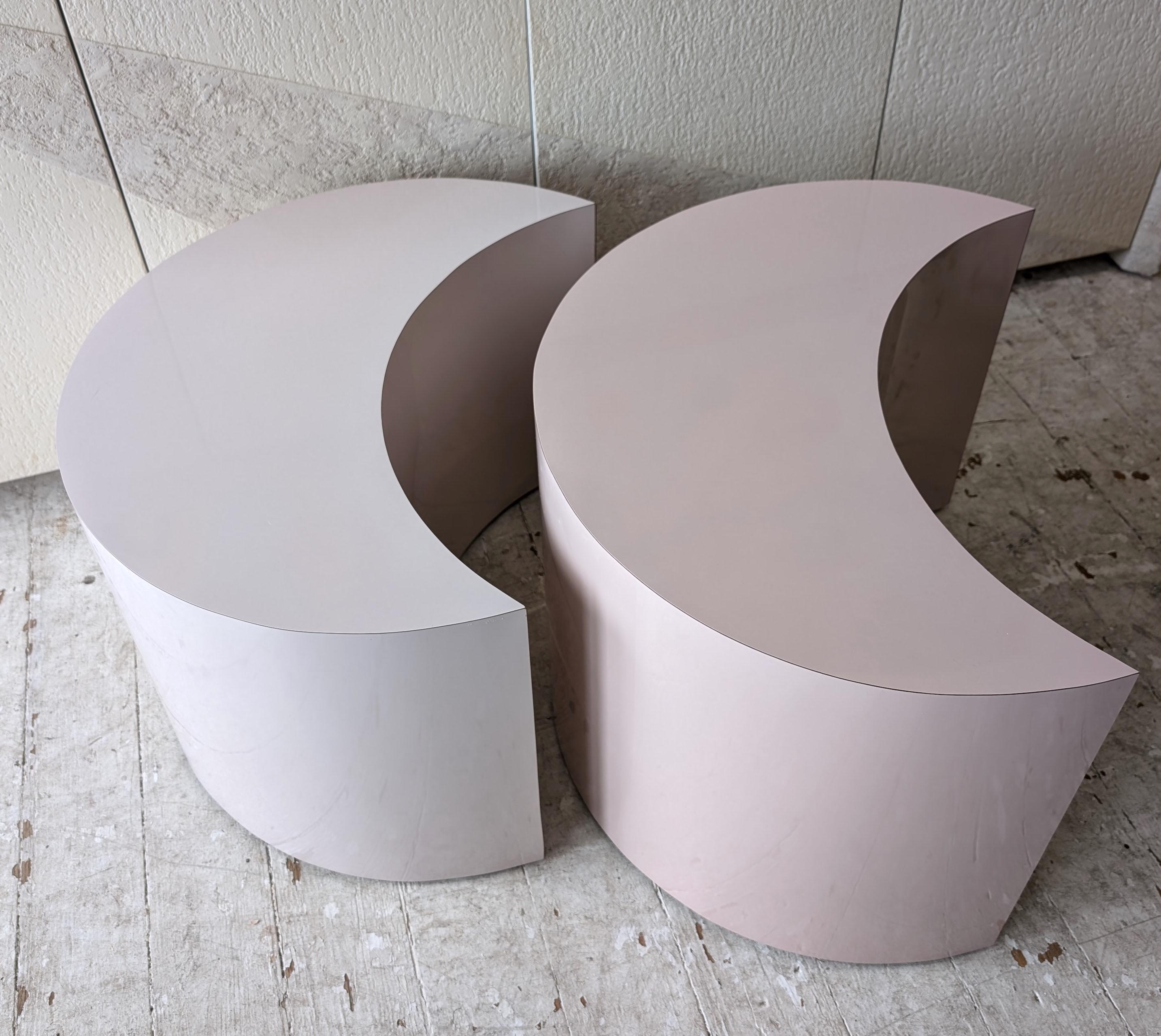 Set von fünf modularen Vintage-Couchtischen aus rosa Laminat im Postmodern-Stil, USA, 1980er Jahre im Angebot 7