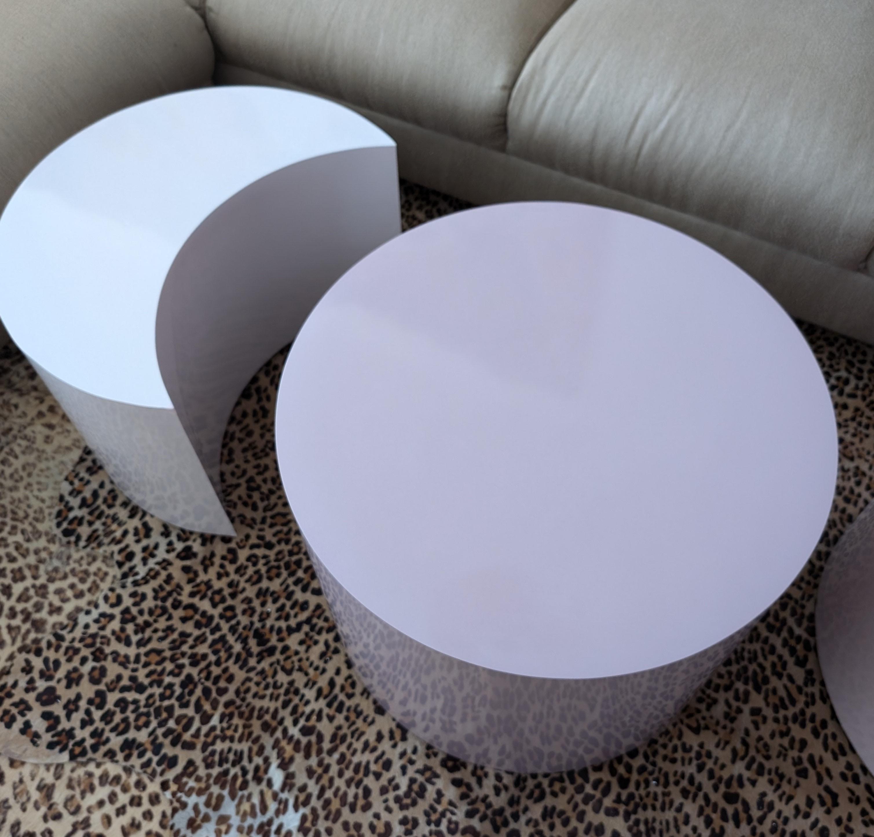 Set von fünf modularen Vintage-Couchtischen aus rosa Laminat im Postmodern-Stil, USA, 1980er Jahre im Angebot 9