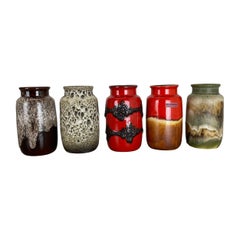 Set di cinque vasi vintage in ceramica grassa "231-15" realizzati da Scheurich, Germania