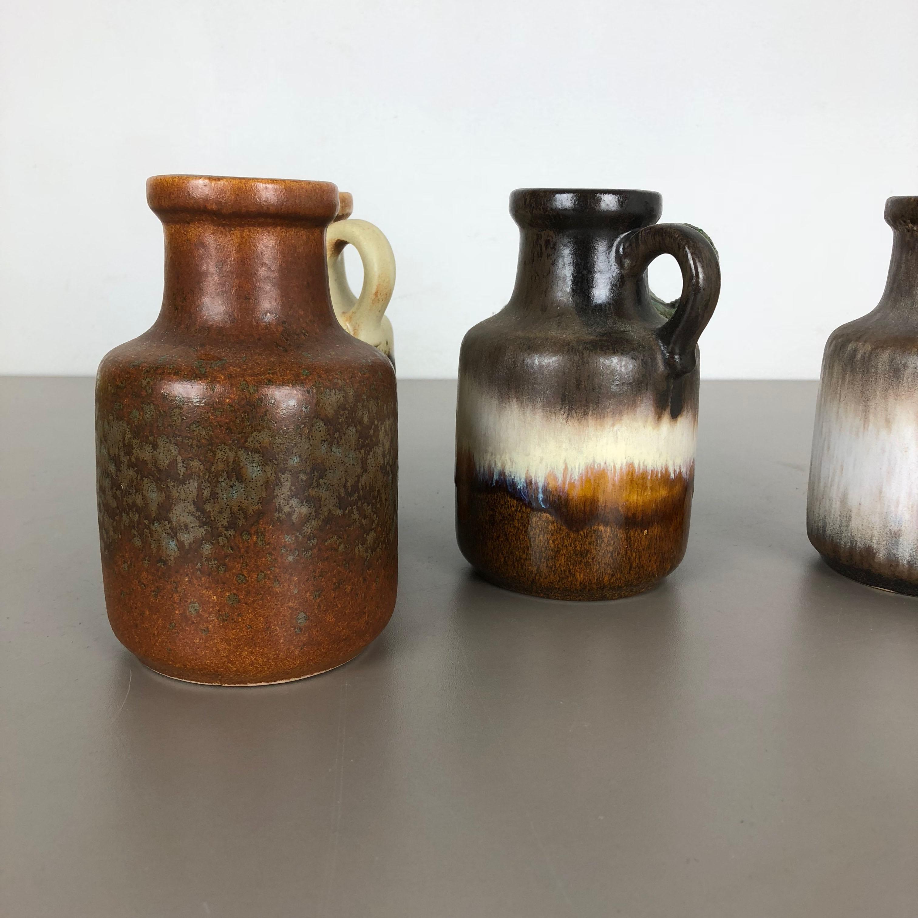 Set of Five Vintage Pottery Fat Lava 