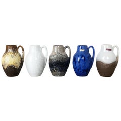 Set von fünf Vintage-Vasen „414-16“ aus Keramik „Fat Lava“ von Scheurich, Deutschland
