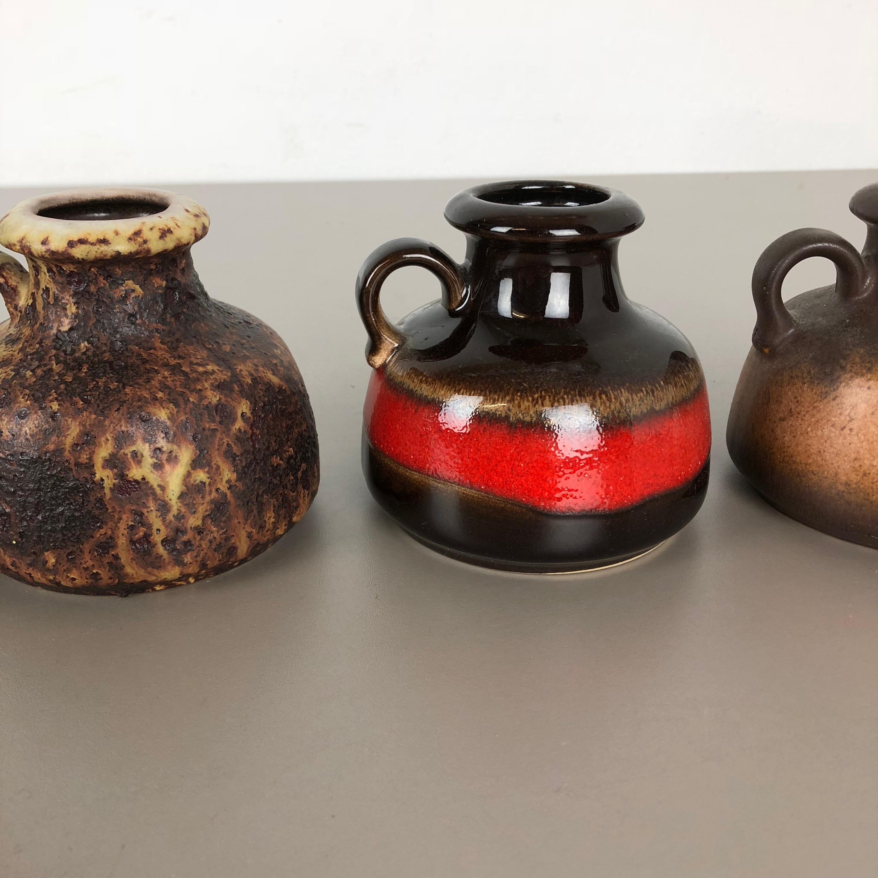 Set von fünf Vintage-Vasen aus Keramik Fat Lava „493-10“ von Scheurich, Deutschland im Angebot 5