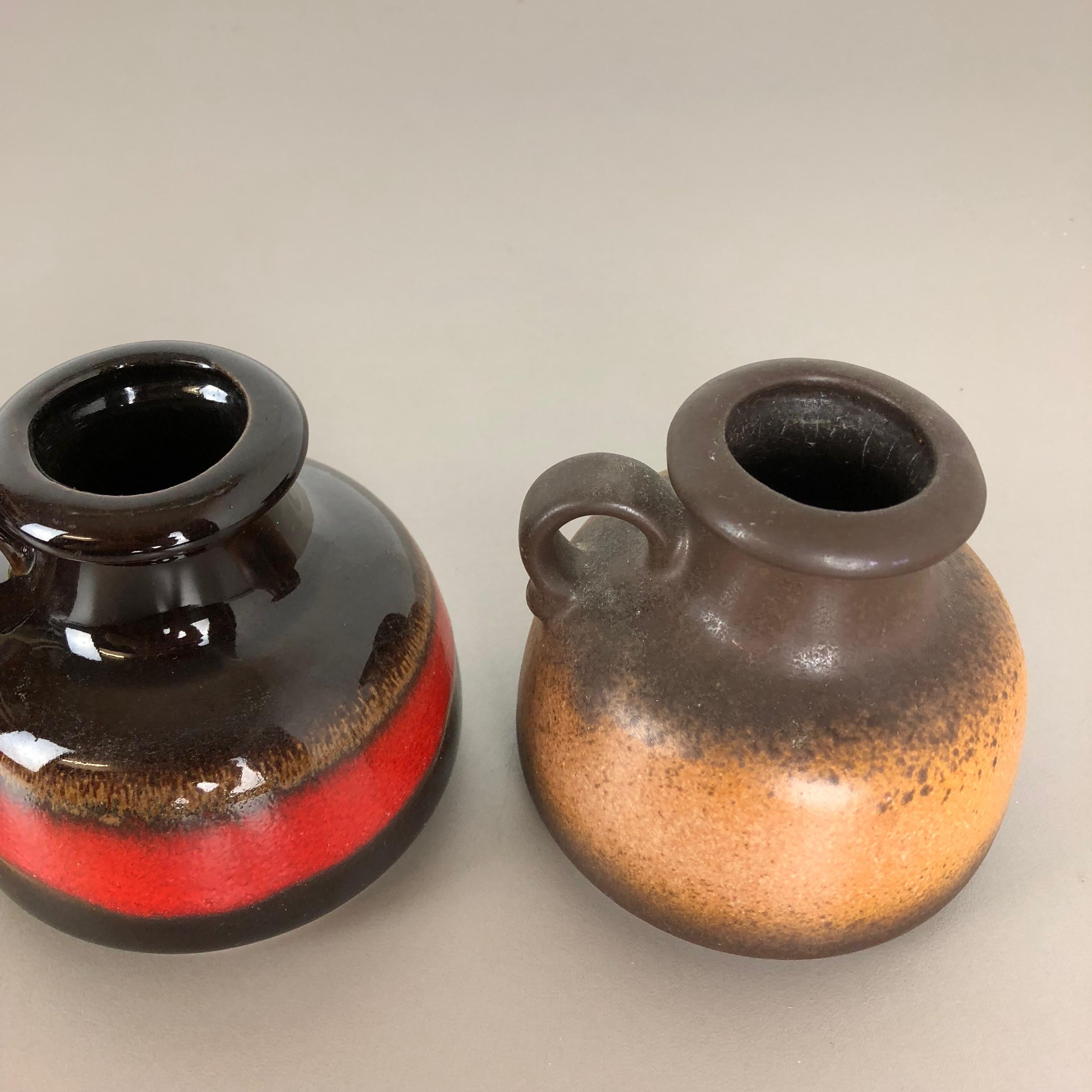Set von fünf Vintage-Vasen aus Keramik Fat Lava „493-10“ von Scheurich, Deutschland im Angebot 8