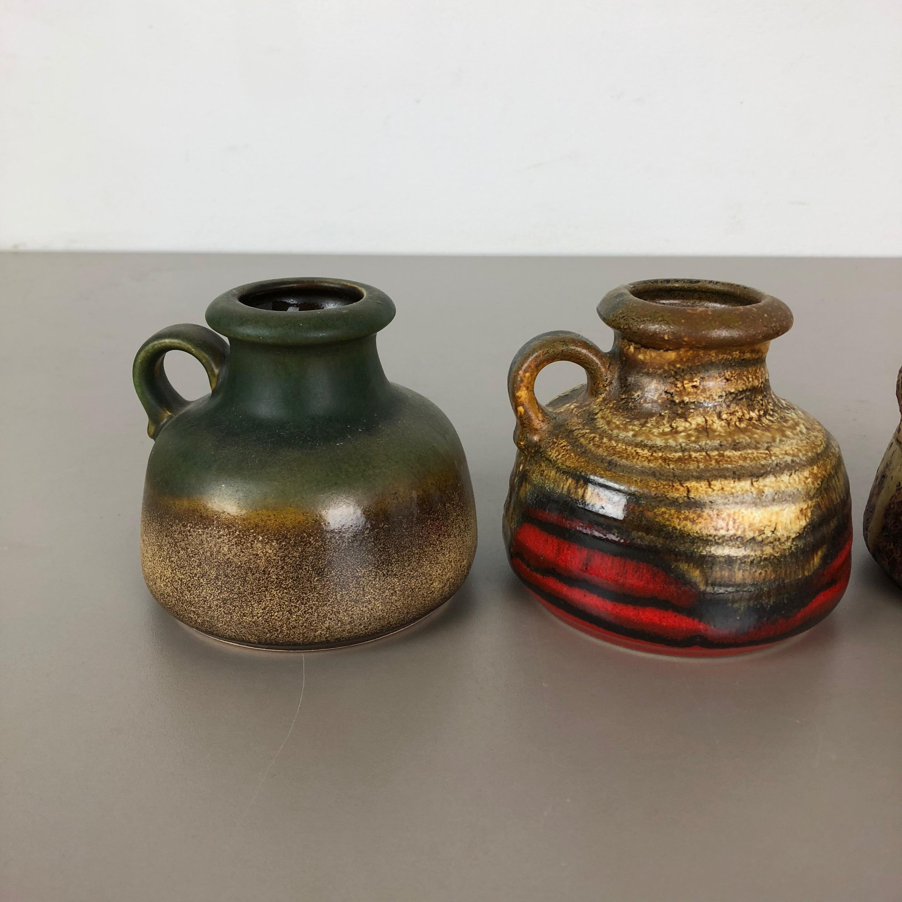 Set von fünf Vintage-Vasen aus Keramik Fat Lava „493-10“ von Scheurich, Deutschland (Moderne der Mitte des Jahrhunderts) im Angebot