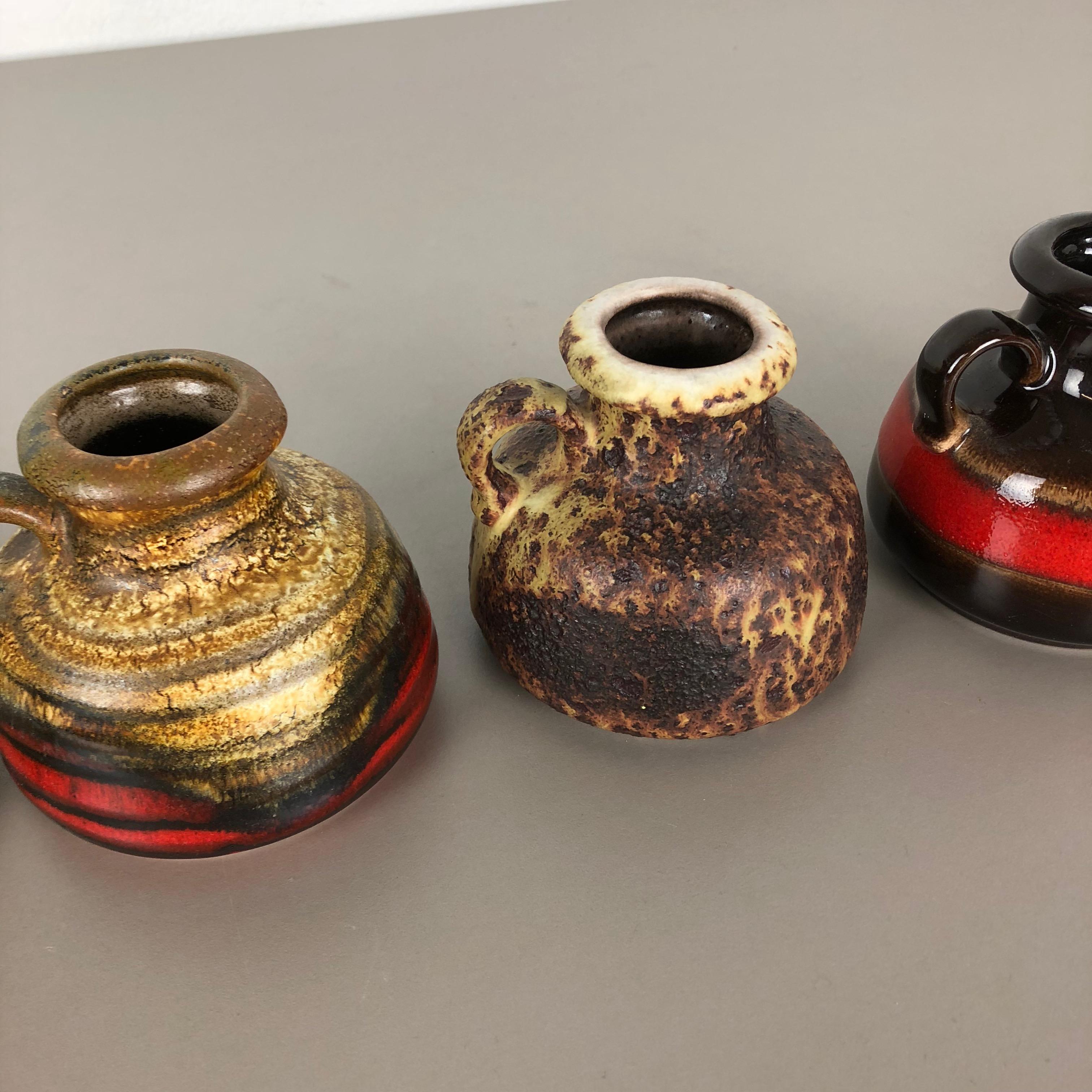 Set von fünf Vintage-Vasen aus Keramik Fat Lava „493-10“ von Scheurich, Deutschland (20. Jahrhundert) im Angebot