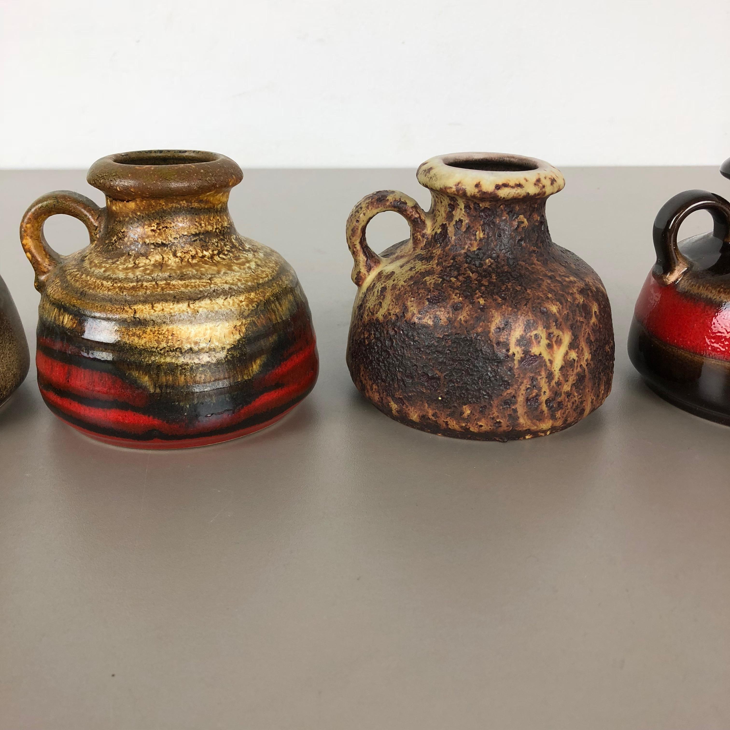 Set von fünf Vintage-Vasen aus Keramik Fat Lava „493-10“ von Scheurich, Deutschland im Angebot 2