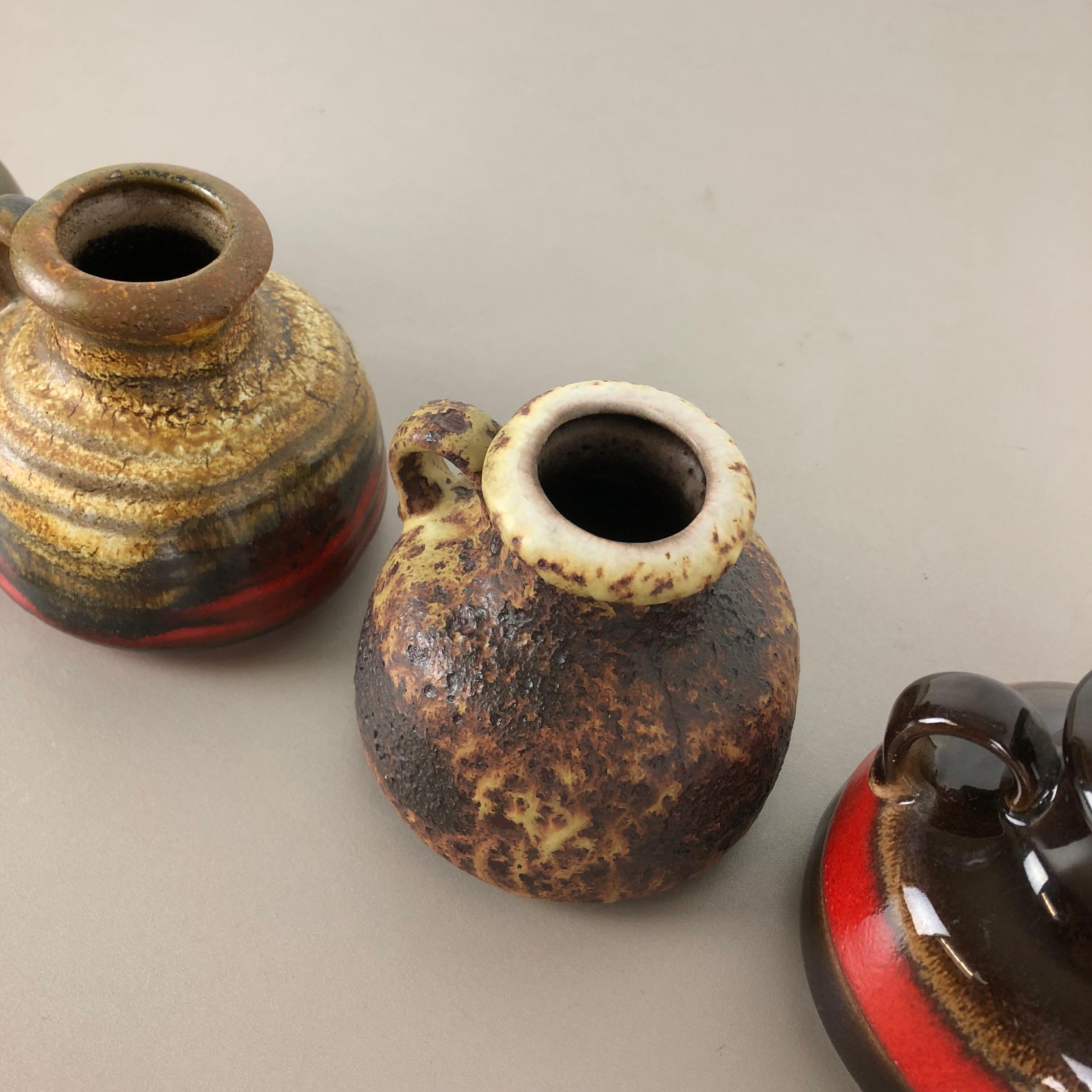 Set von fünf Vintage-Vasen aus Keramik Fat Lava „493-10“ von Scheurich, Deutschland im Angebot 3