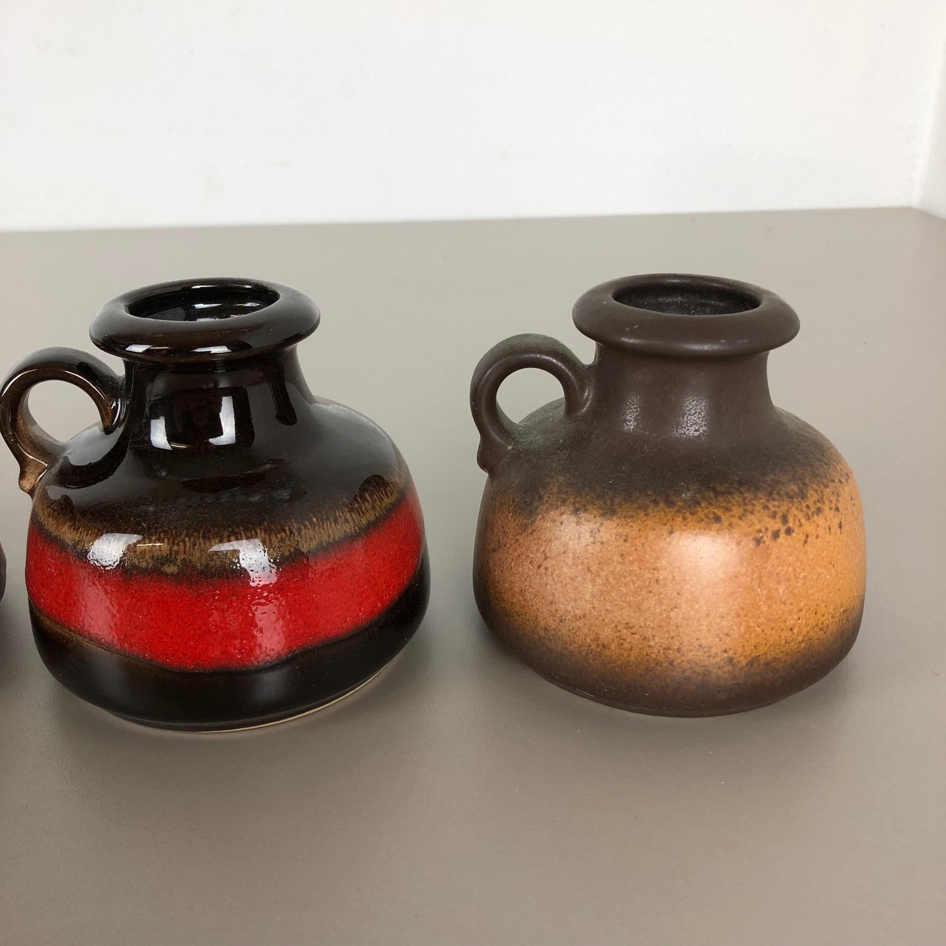 Set von fünf Vintage-Vasen aus Keramik Fat Lava „493-10“ von Scheurich, Deutschland im Angebot 4