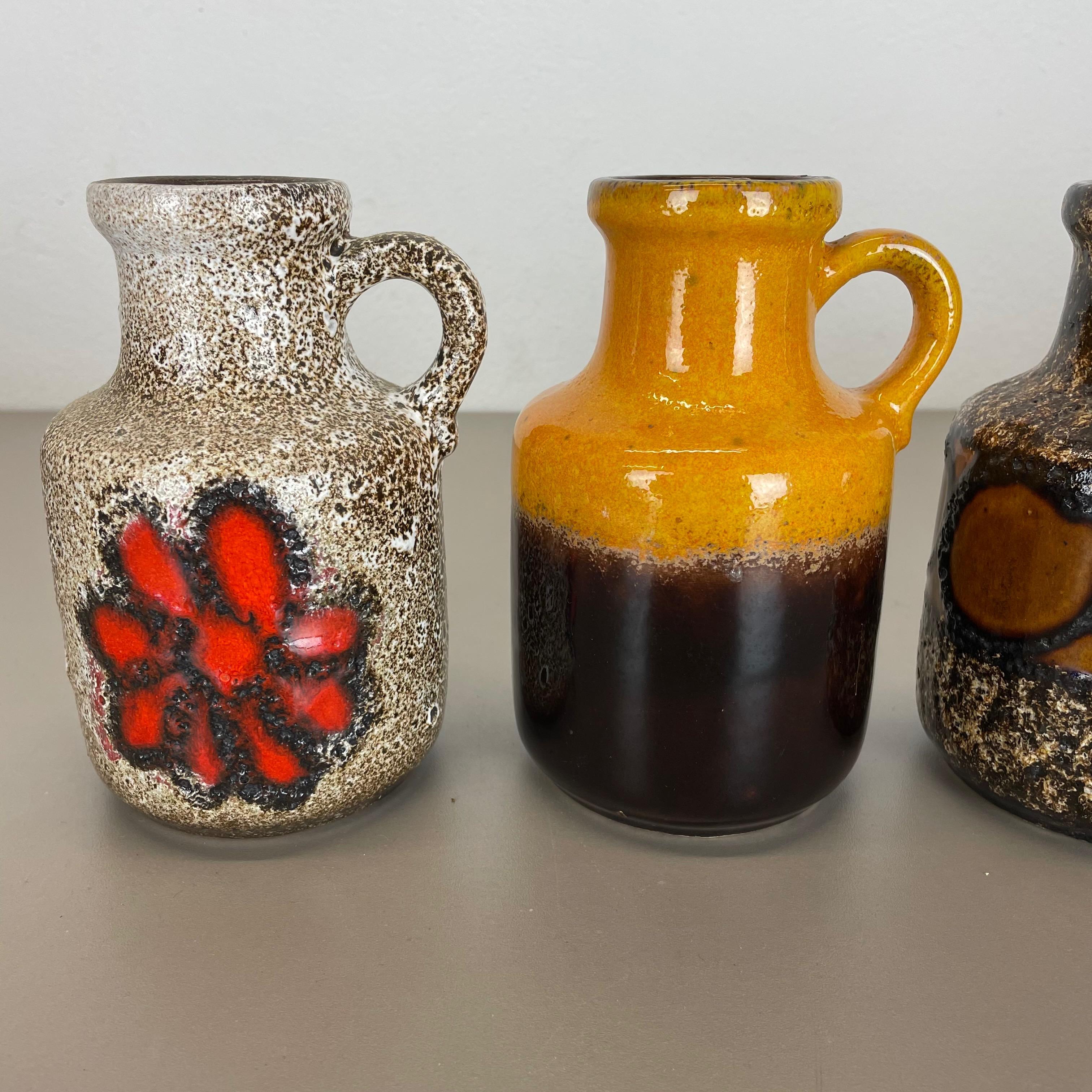 Set von fünf „Multicolor“-Vasen aus Keramik Fat Lava von Scheurich, Deutschland im Zustand „Gut“ im Angebot in Kirchlengern, DE