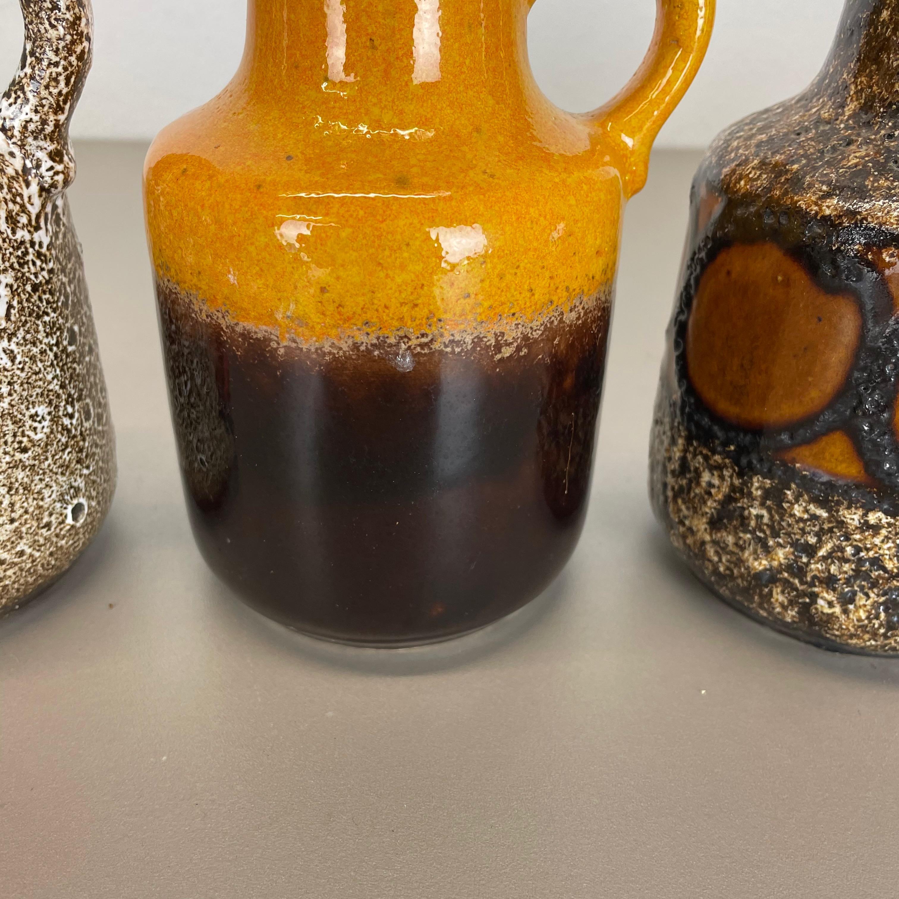 Set von fünf „Multicolor“-Vasen aus Keramik Fat Lava von Scheurich, Deutschland (20. Jahrhundert) im Angebot