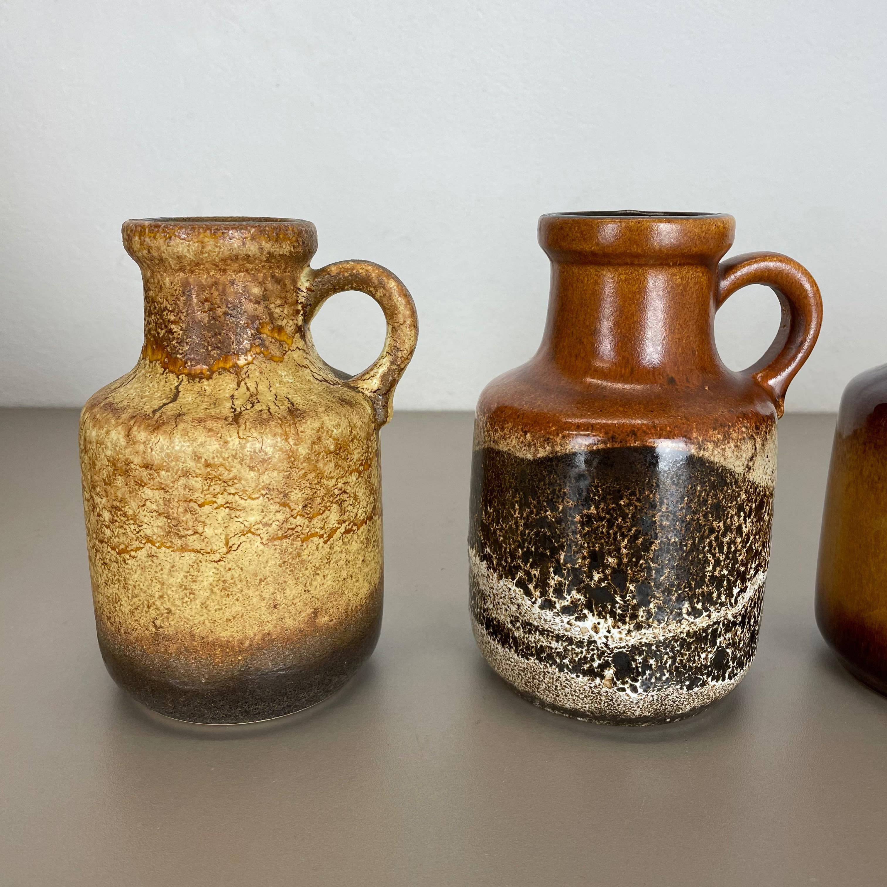 20th Century Set of Five Vintage Pottery Fat Lava 