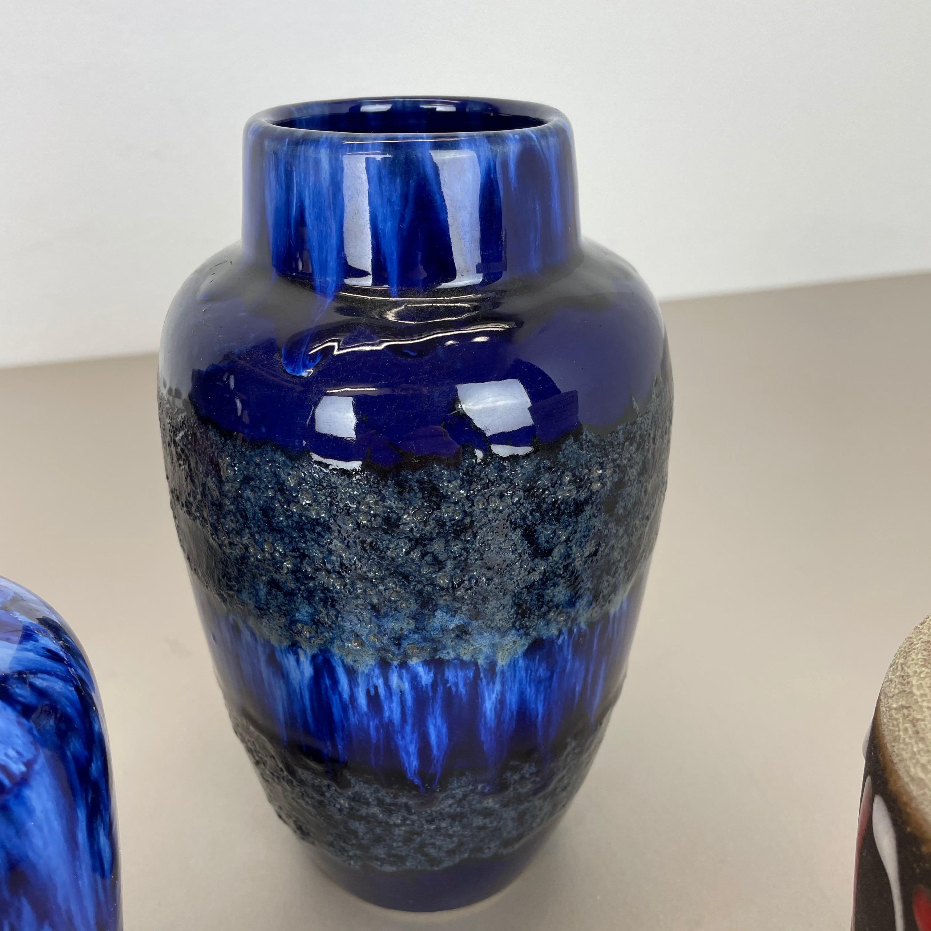 Set von fünf Fat Lava-Vasen aus Keramik im Vintage-Stil von Scheurich, Deutschland, 1970er Jahre im Angebot 6