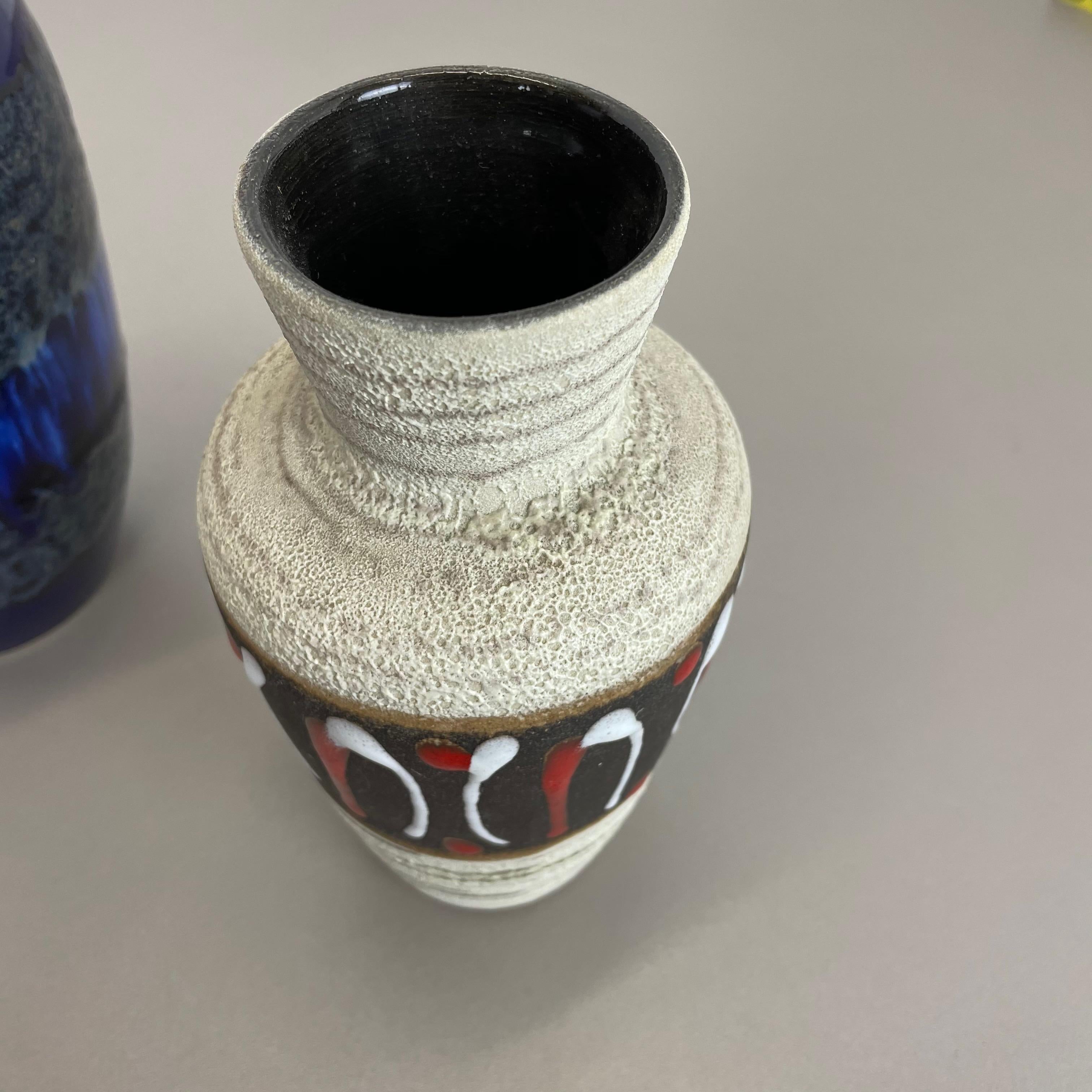 Set von fünf Fat Lava-Vasen aus Keramik im Vintage-Stil von Scheurich, Deutschland, 1970er Jahre im Angebot 8