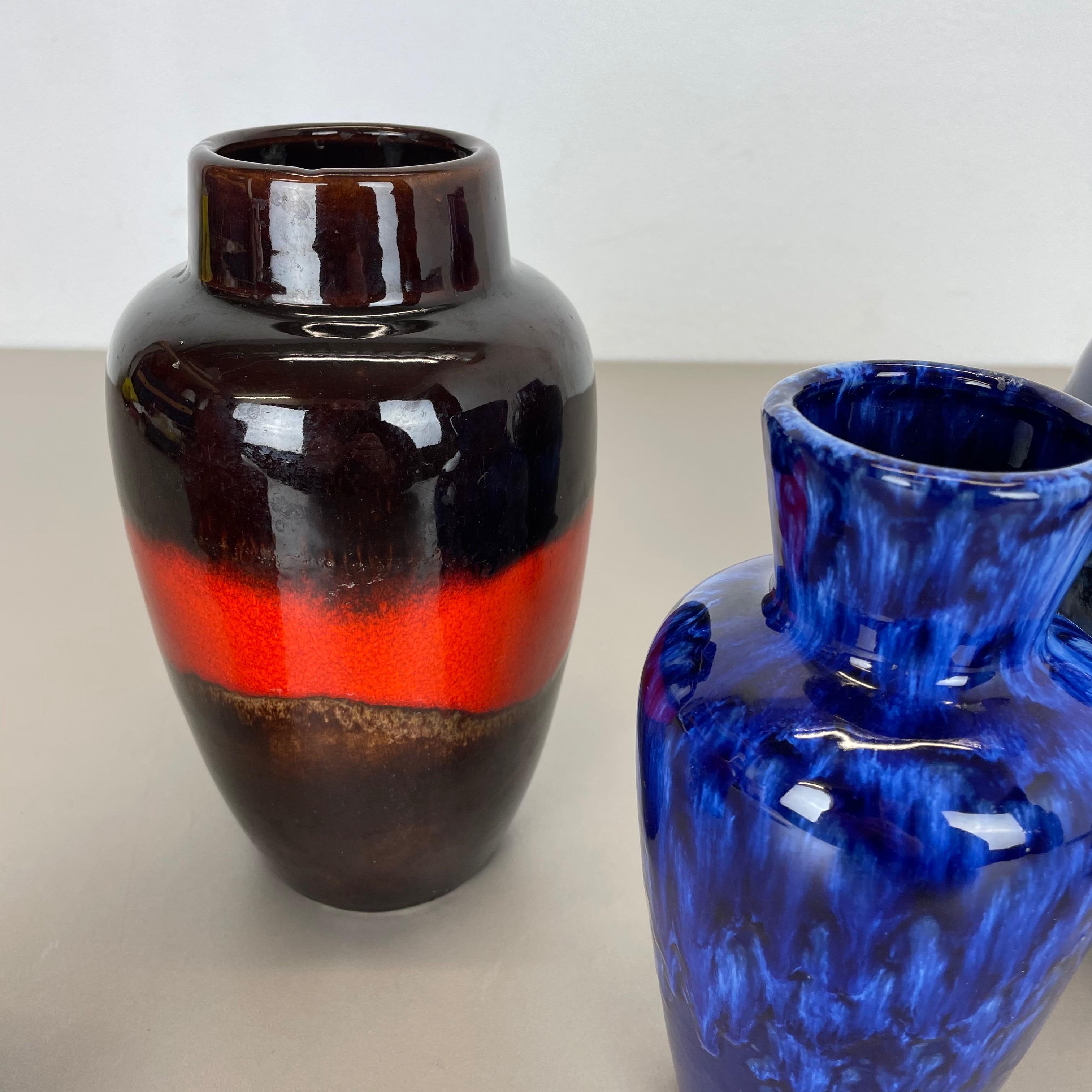 Set von fünf Fat Lava-Vasen aus Keramik im Vintage-Stil von Scheurich, Deutschland, 1970er Jahre (20. Jahrhundert) im Angebot