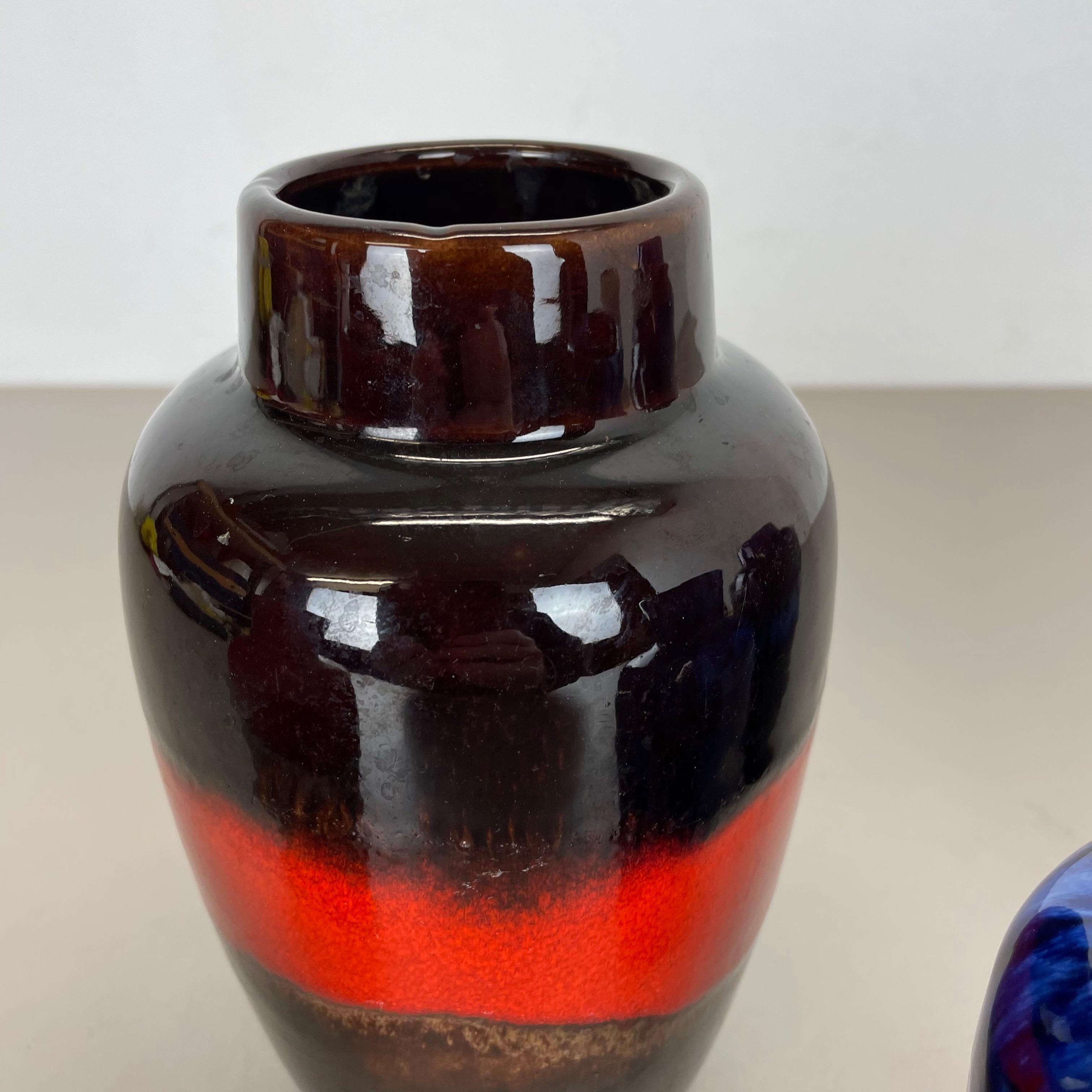 Set von fünf Fat Lava-Vasen aus Keramik im Vintage-Stil von Scheurich, Deutschland, 1970er Jahre im Angebot 1