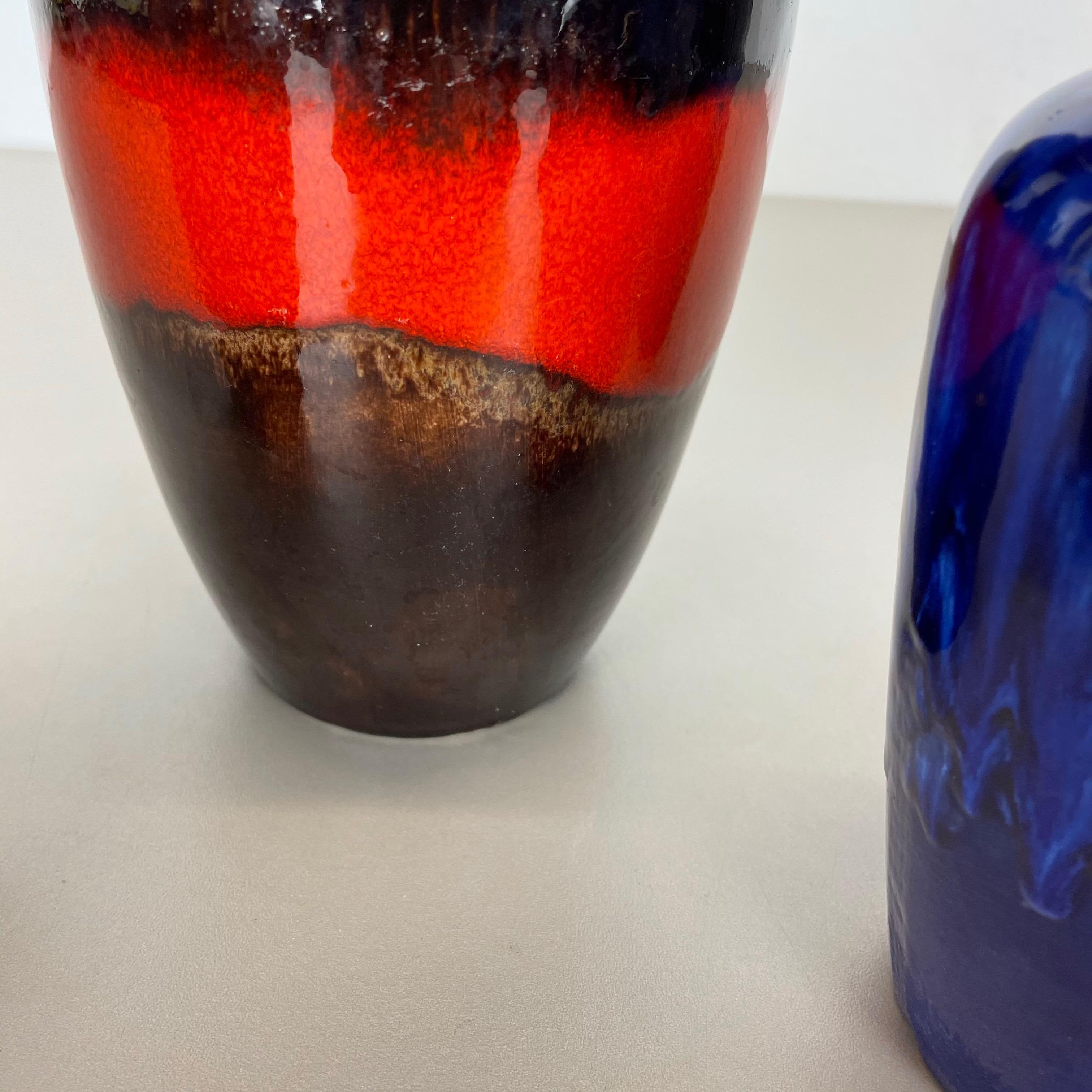 Set von fünf Fat Lava-Vasen aus Keramik im Vintage-Stil von Scheurich, Deutschland, 1970er Jahre im Angebot 2
