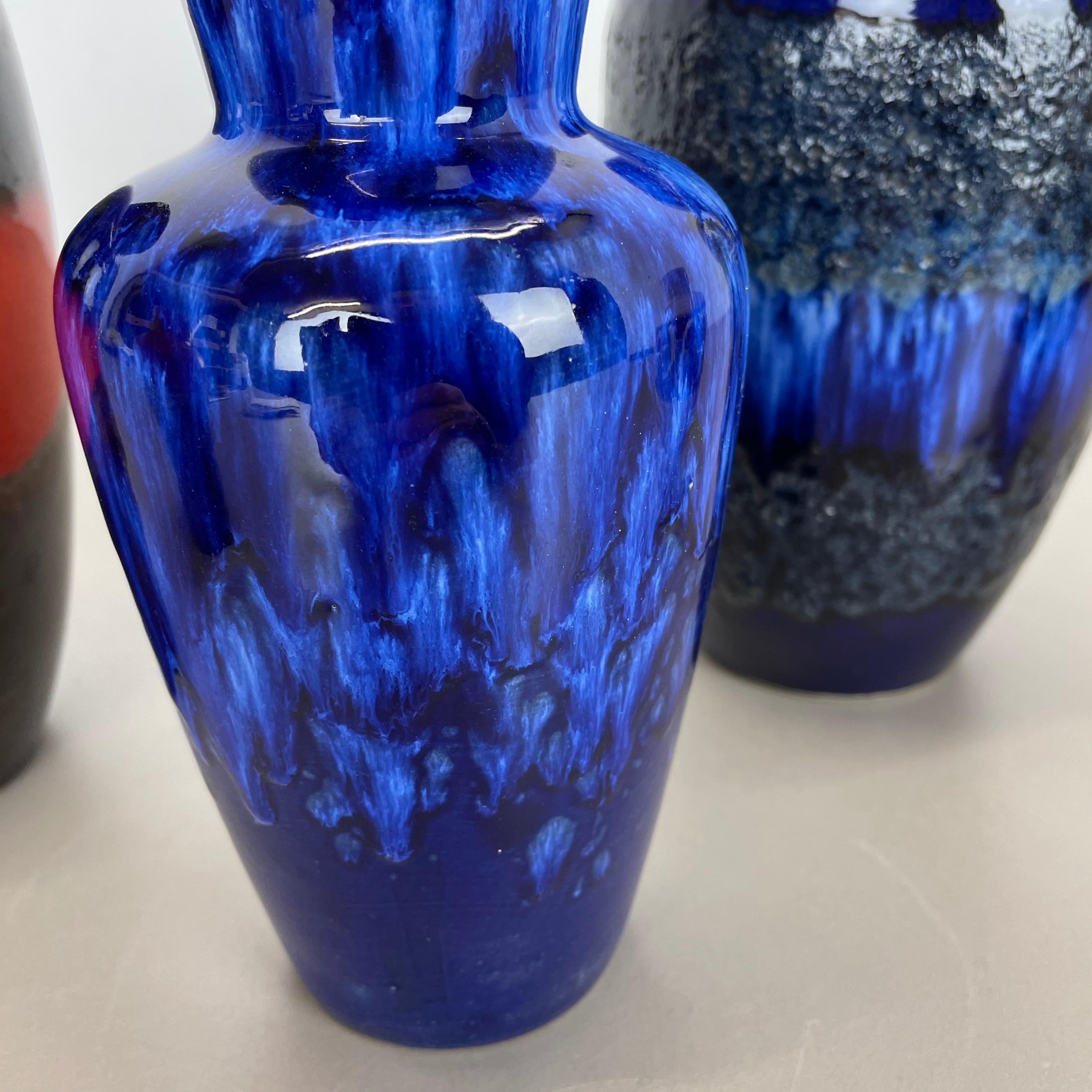 Set von fünf Fat Lava-Vasen aus Keramik im Vintage-Stil von Scheurich, Deutschland, 1970er Jahre im Angebot 3