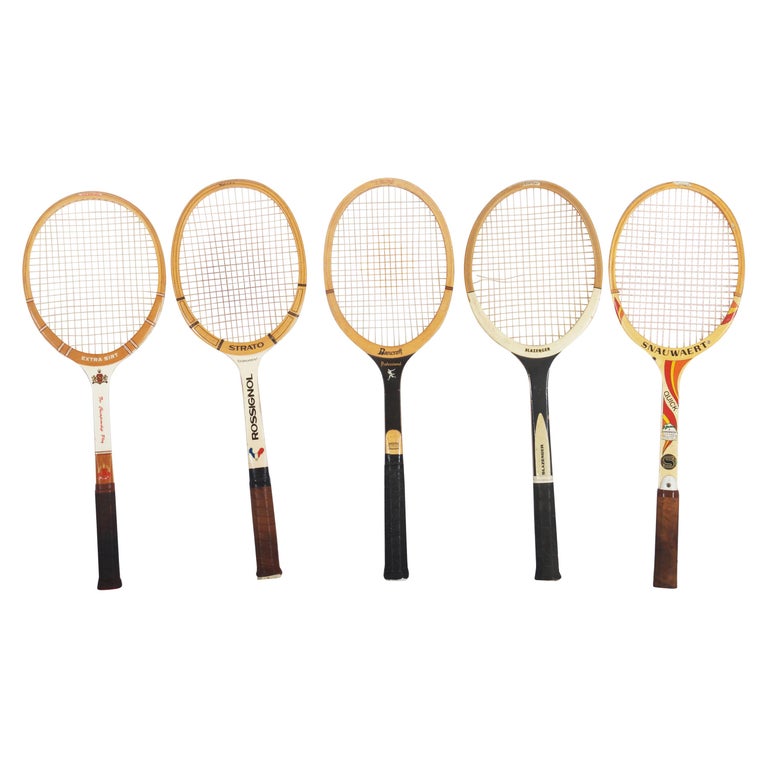 Set of Five Vintage Tennis Rackets For Sale at 1stDibs