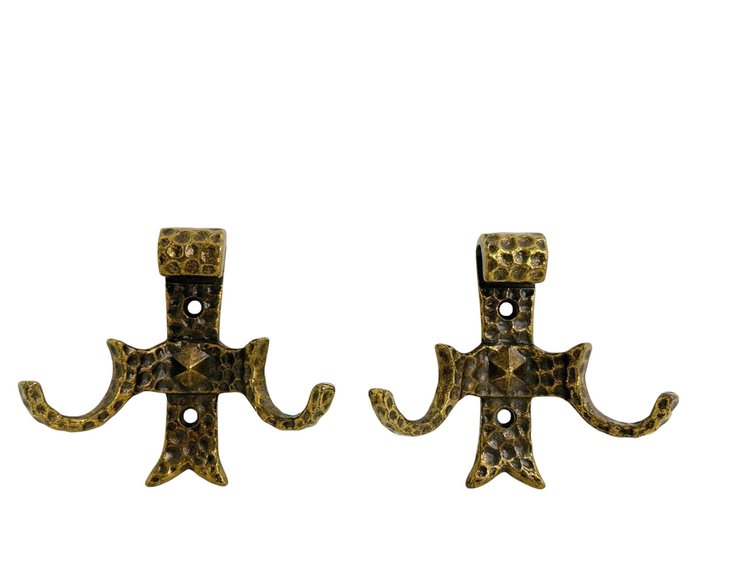 Set of Five Wall Coat Hooks, Brutalist, Mid-Century Modern, 1960s For Sale 1
