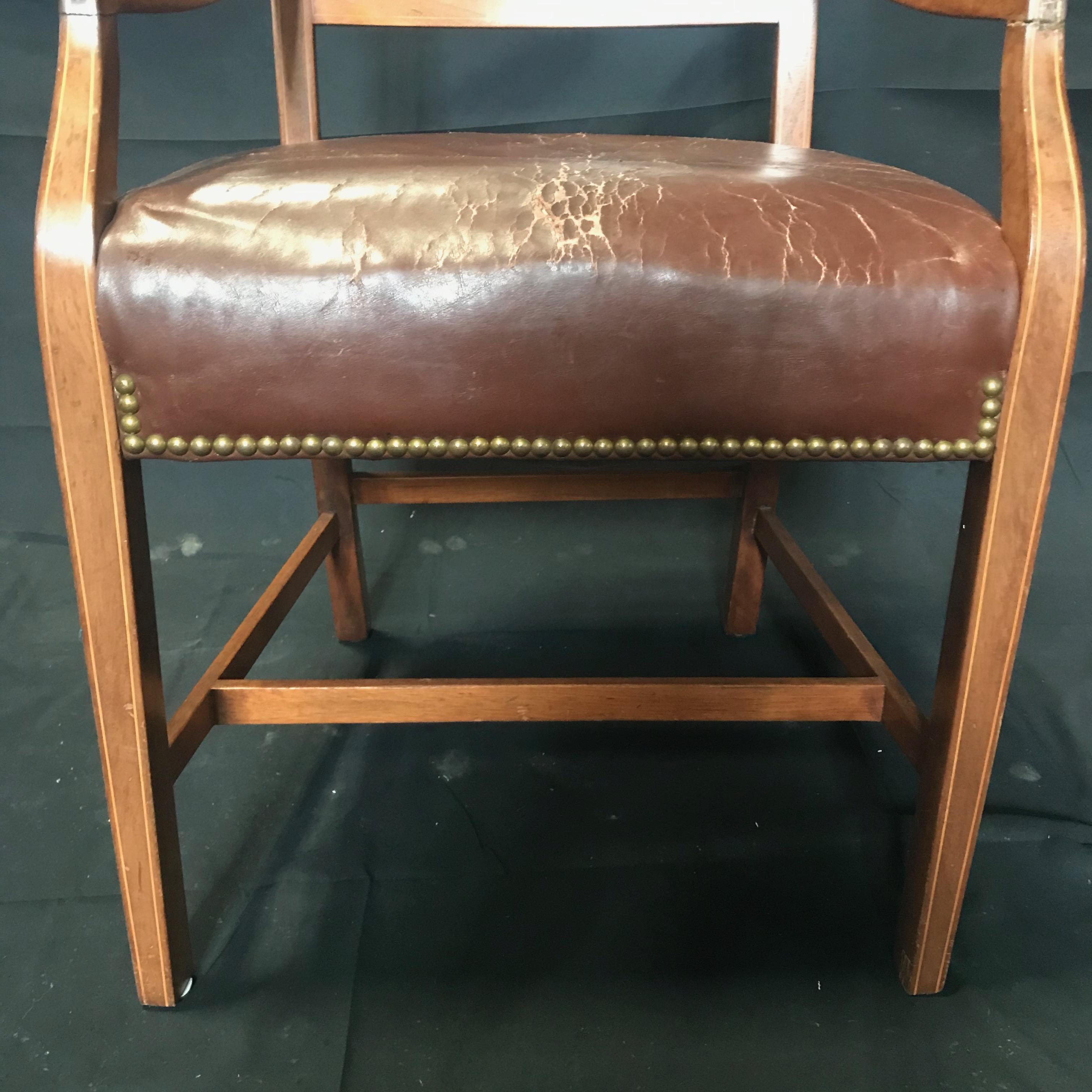 Set of Five Walnut Regency Chairs with Inlaid Frames and Diamond Backs 10