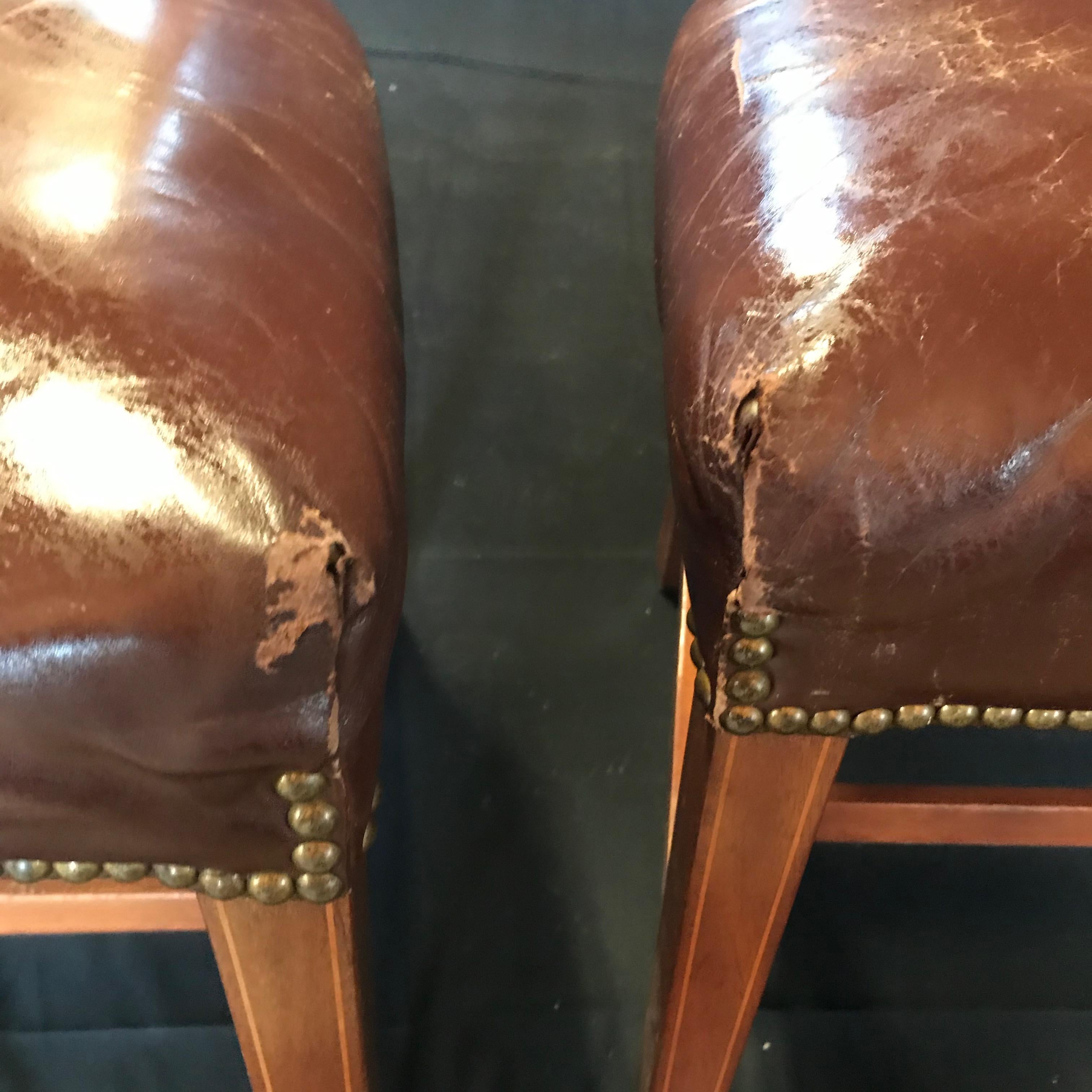 Set of Five Walnut Regency Chairs with Inlaid Frames and Diamond Backs 14
