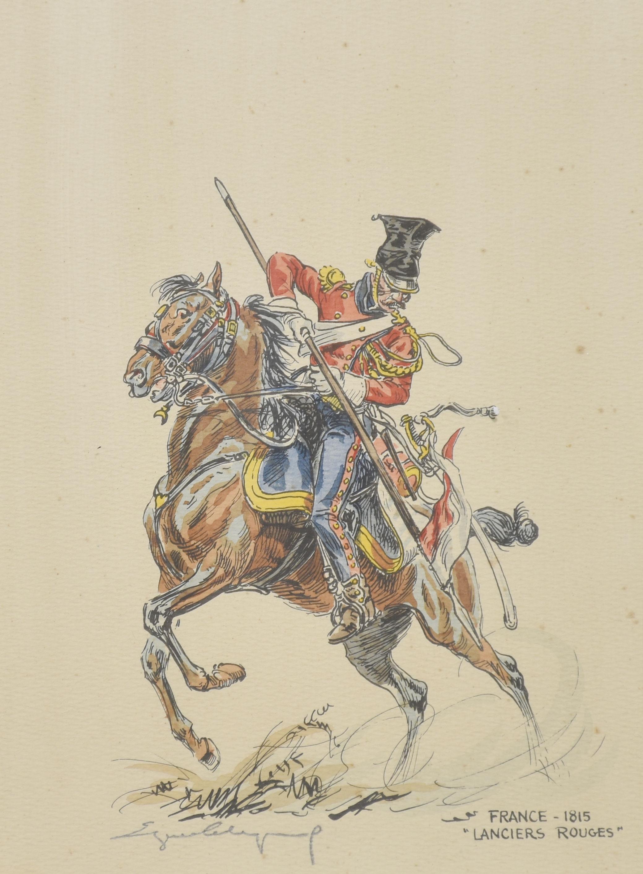 20th Century Set of five watercolour sketches For Sale