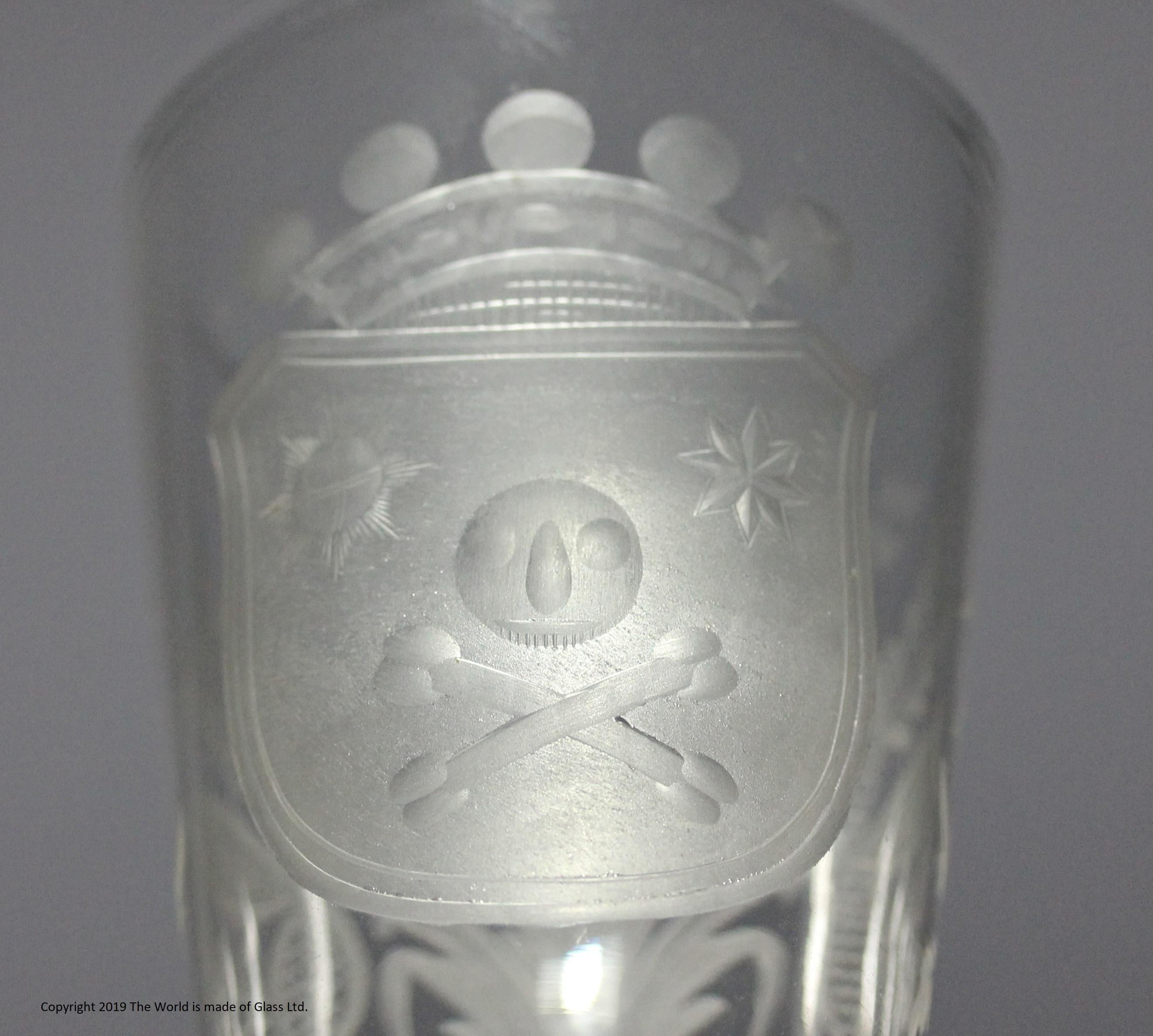 Set of Five William IV/Early Victorian Armorial-Engraved Masonic Ale Glasses For Sale 5