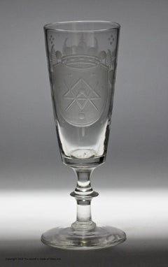 Set of Five William IV/Early Victorian Armorial-Engraved Masonic Ale Glasses
