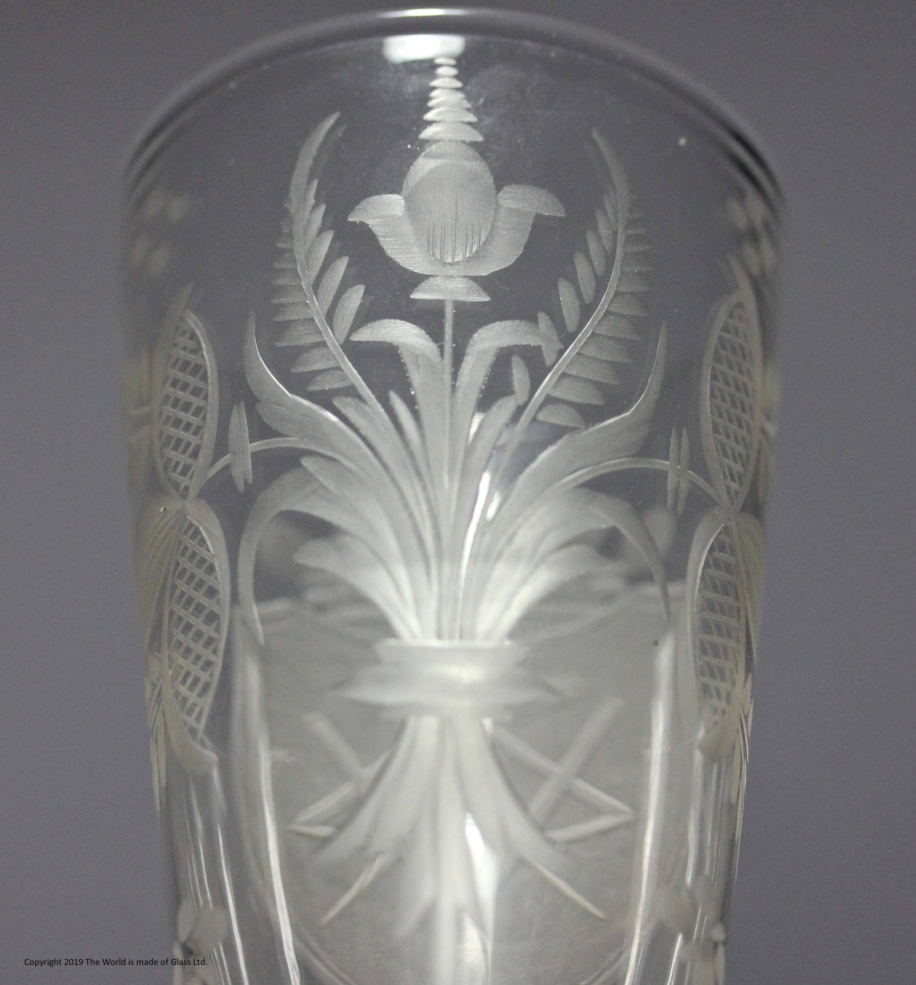 Set of Five William IV/Early Victorian Armorial-Engraved Masonic Ale Glasses For Sale 2