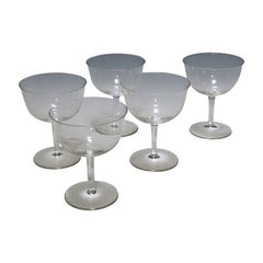 Set of Five Wine Glasses by Josef Hoffmann for Lobmeyr, 1917