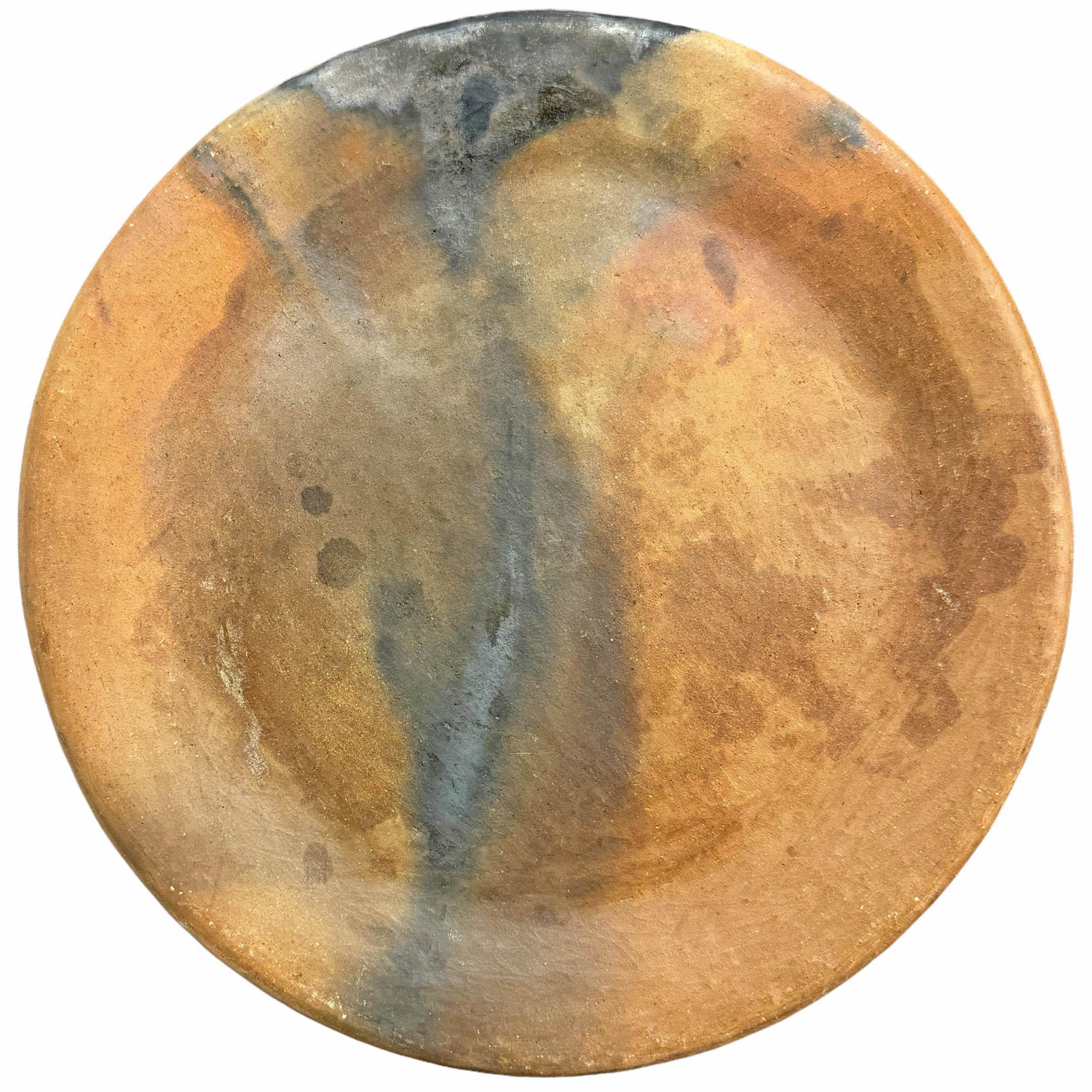 Rustic Set of Five Wood Fired Terra Cotta Plates For Sale