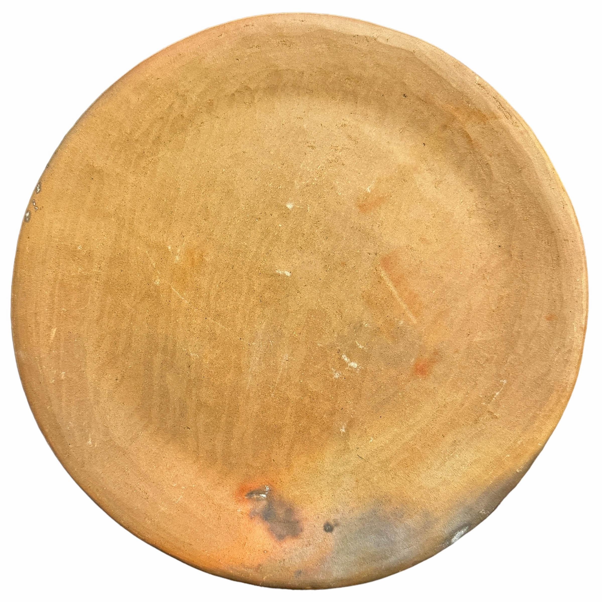 20th Century Set of Five Wood Fired Terra Cotta Plates For Sale
