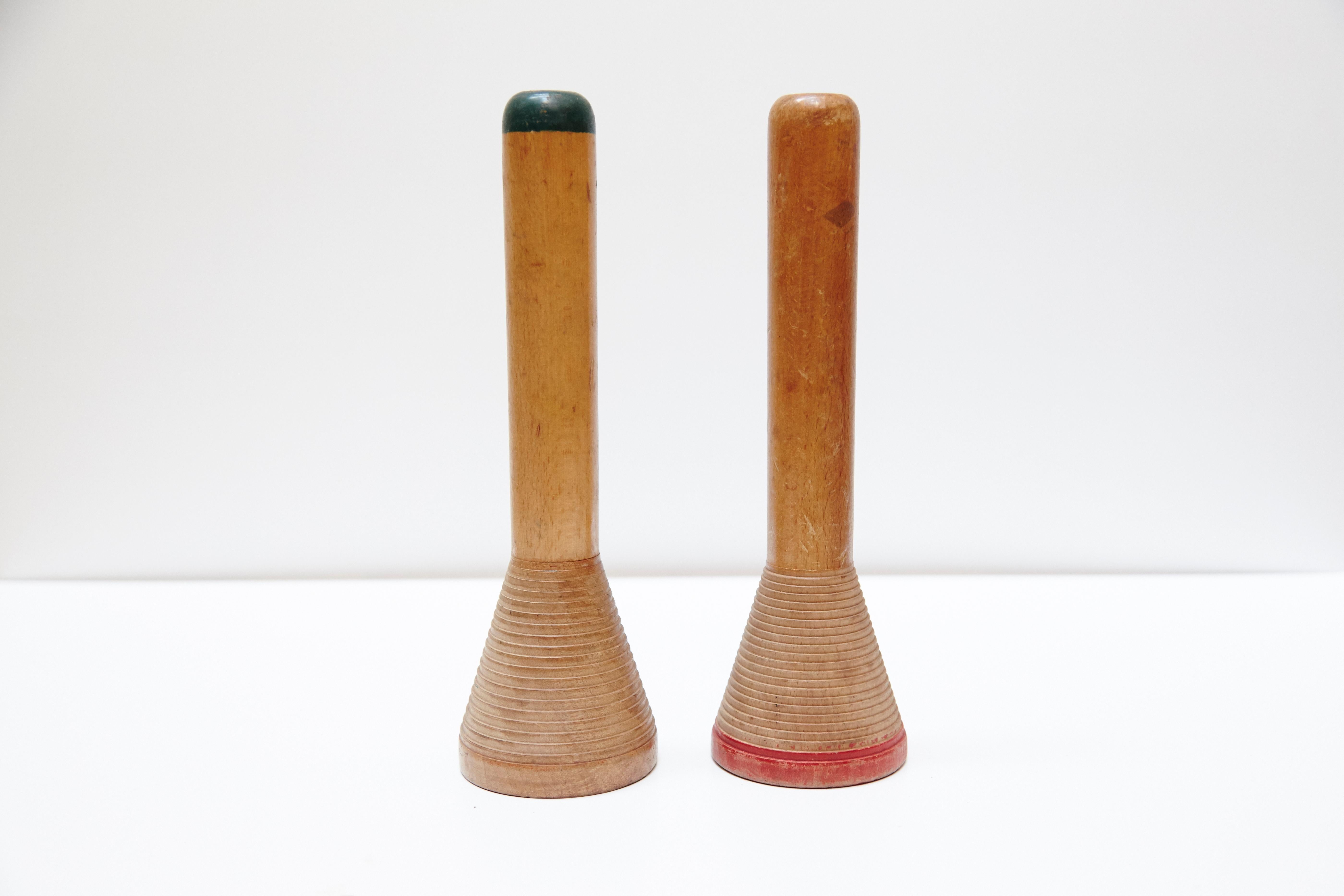 Mid-Century Modern Ensemble de cinq sculptures en bois, vers 1950 en vente