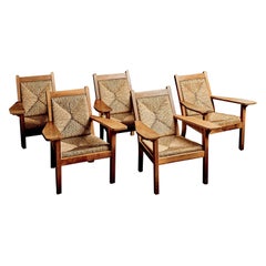 Set of Five Worpsweder Armlehnstühle after a design by Willi Ohler