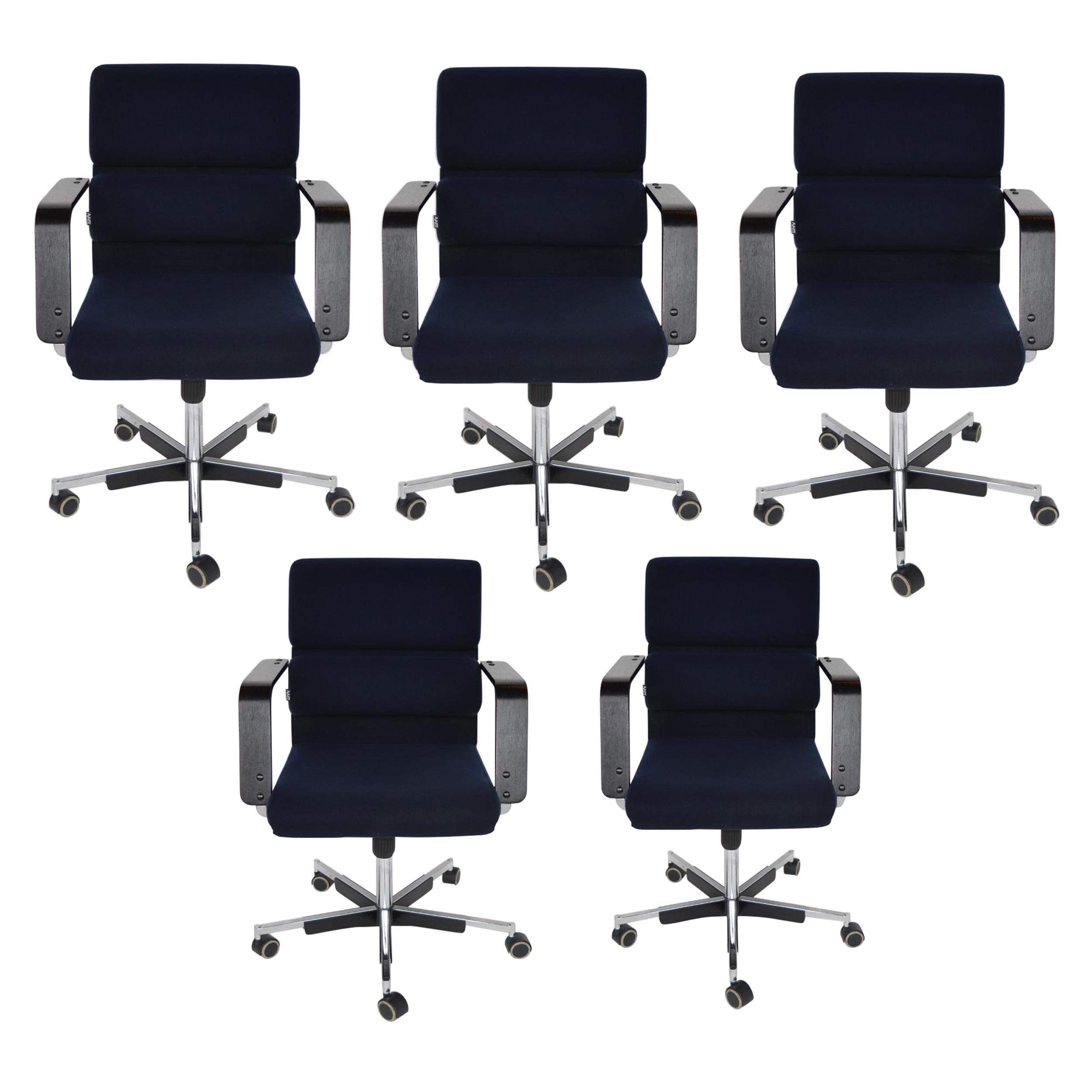 Set of Five Yrjo Kukkapuro for Avarte Office Chairs