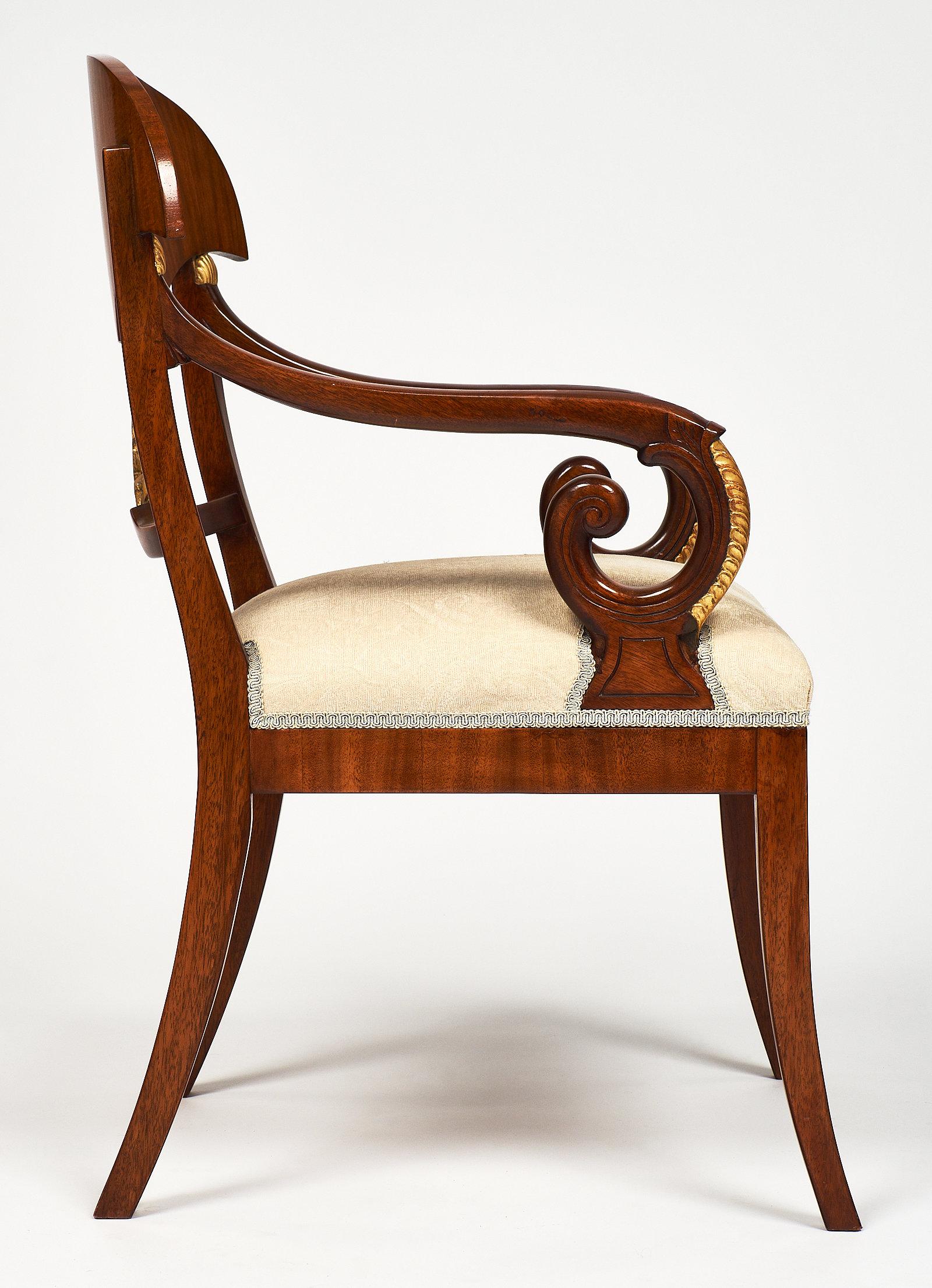 Mid-19th Century Set of Flamed Swedish Antique Dining Chairs