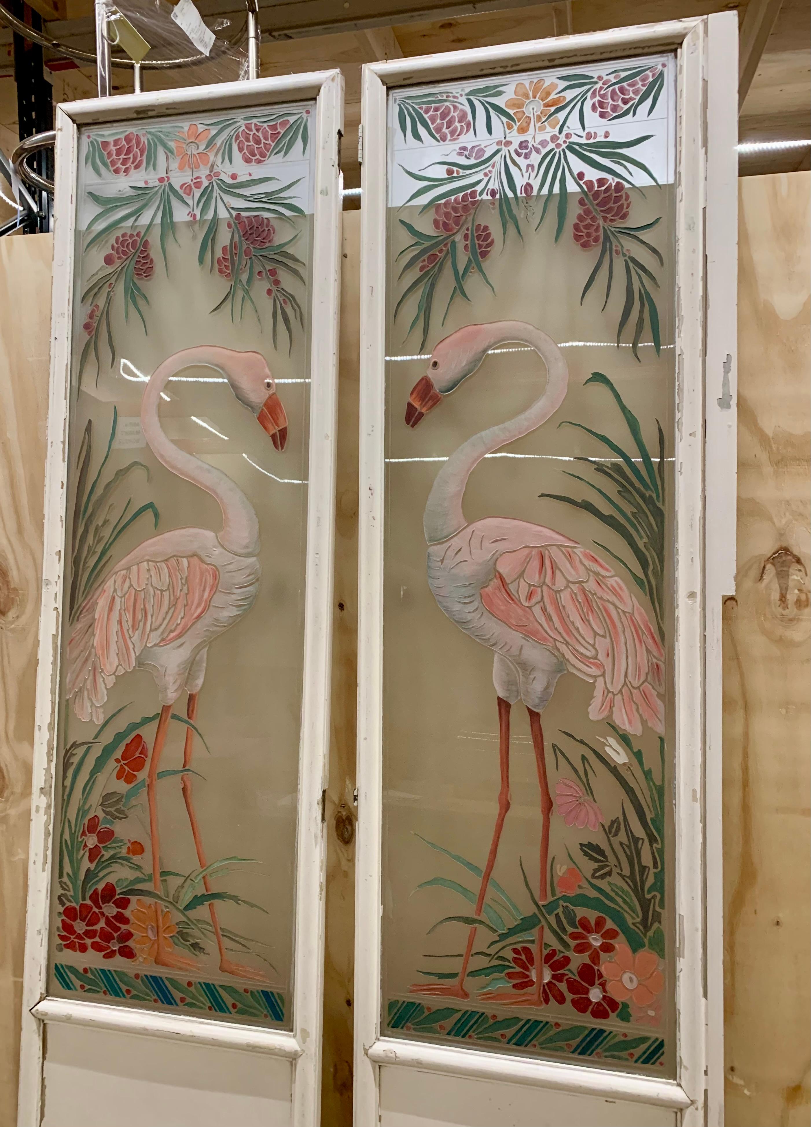 Italian Set of Flamingo Glass Doors