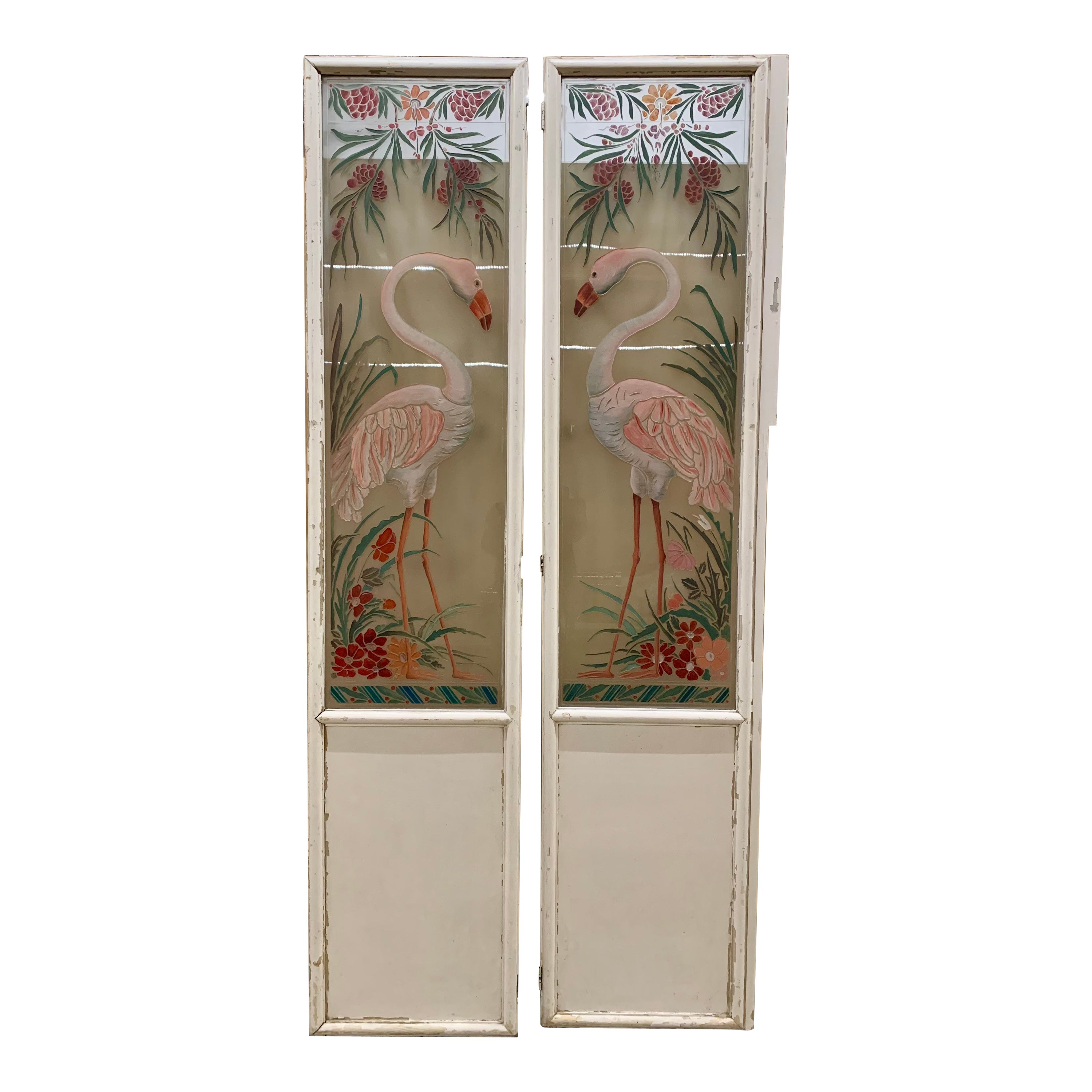 Set of Flamingo Glass Doors