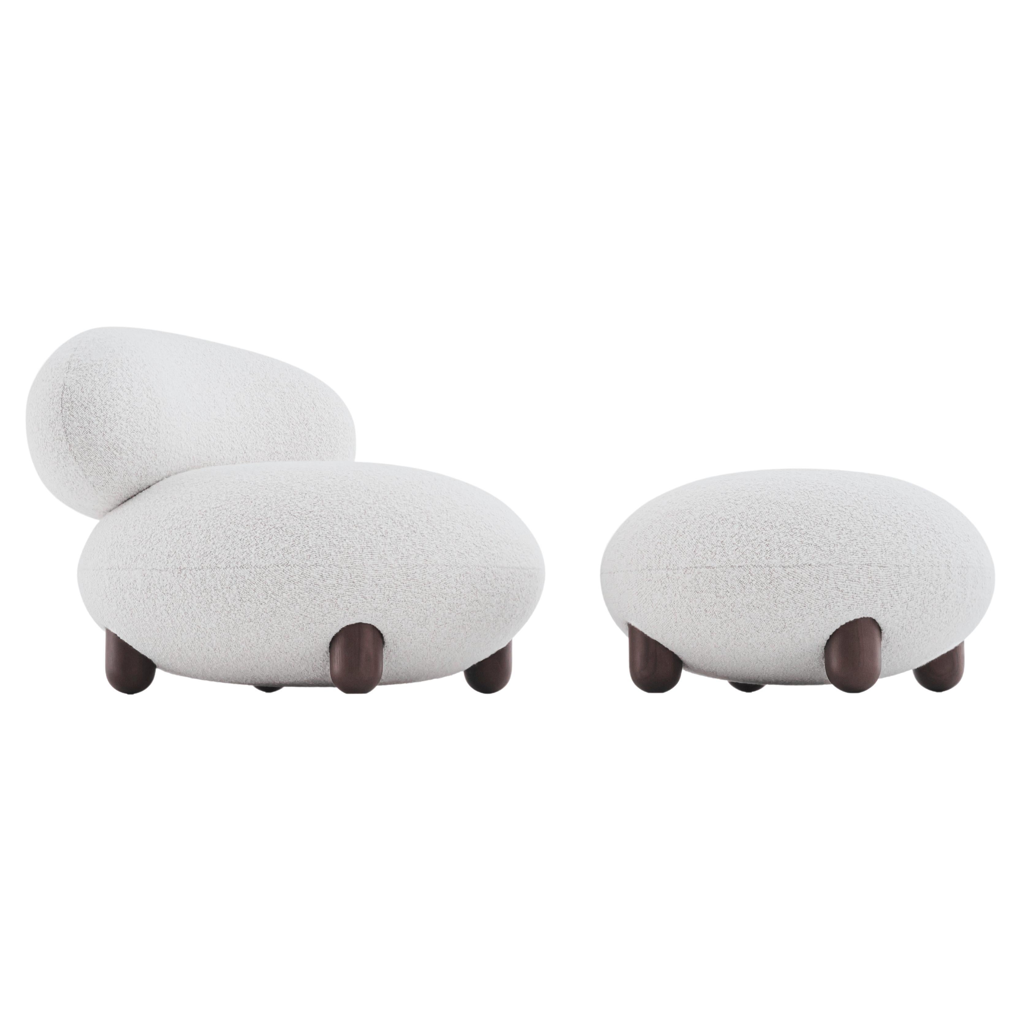 Set of Flock Lounge Chair and Ottoman by NOOM