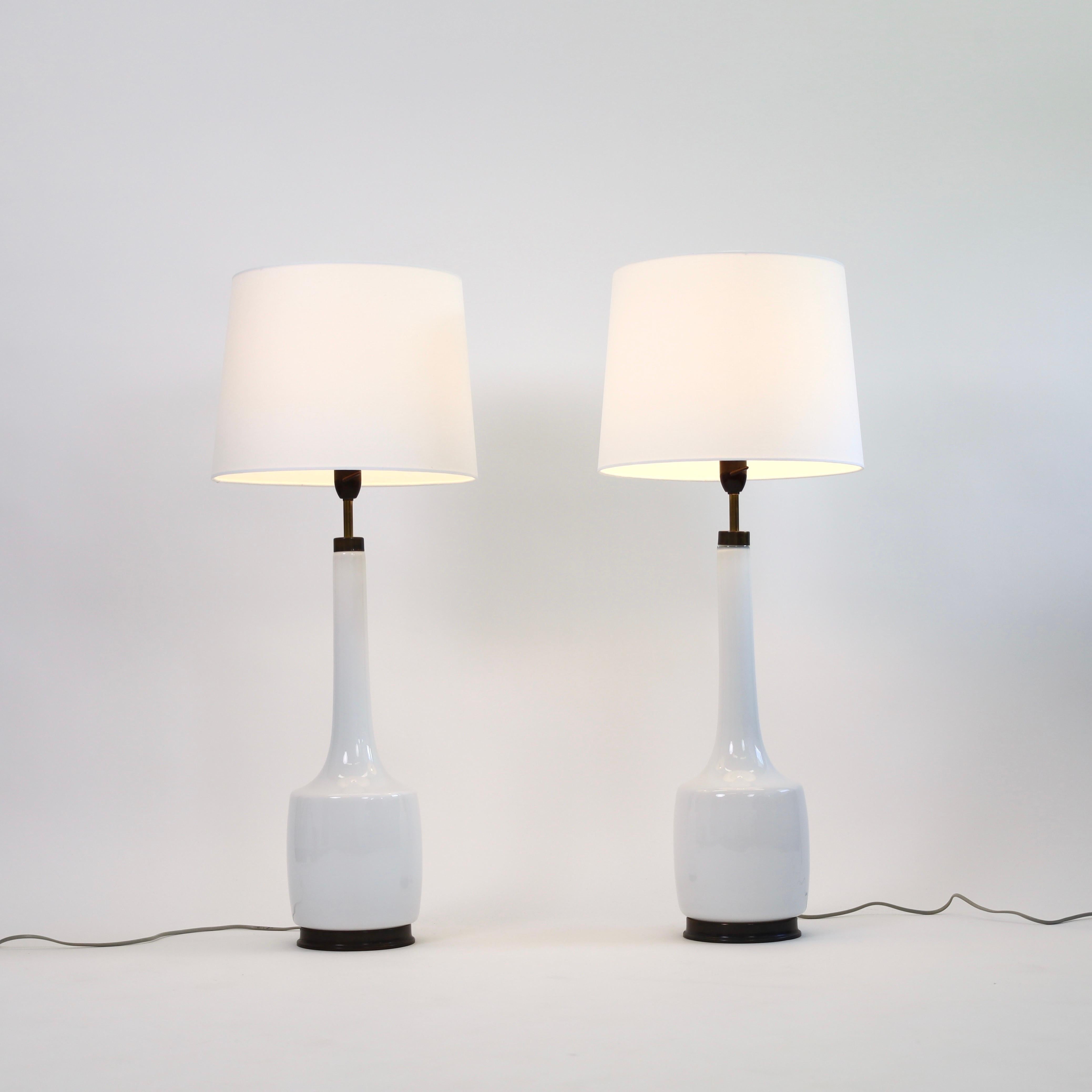 Satz von Stehlampen aus Glas von Svend Aage Holm Sorensen, 1960er Jahre, Dänemark im Angebot 1