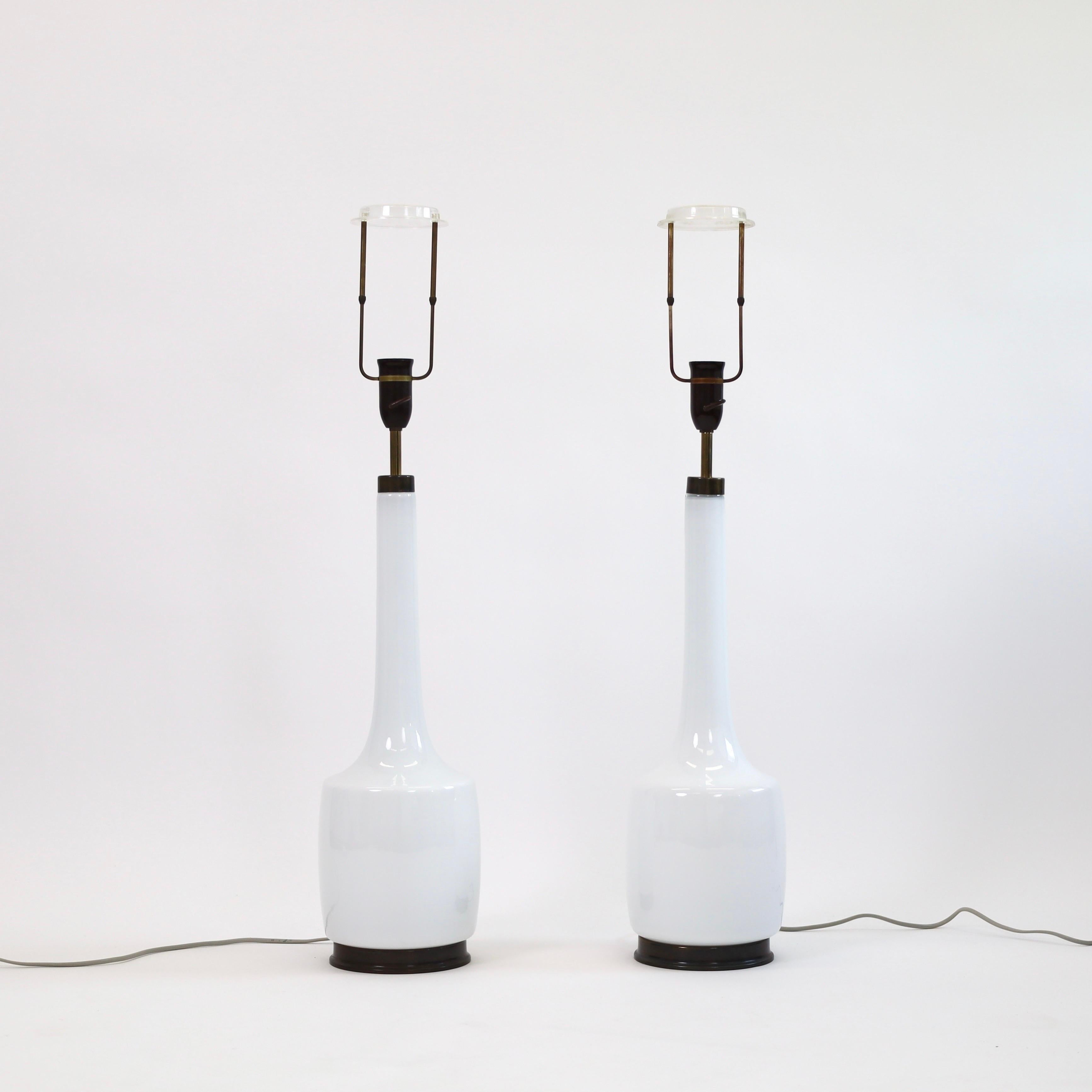 Satz von Stehlampen aus Glas von Svend Aage Holm Sorensen, 1960er Jahre, Dänemark im Angebot 3