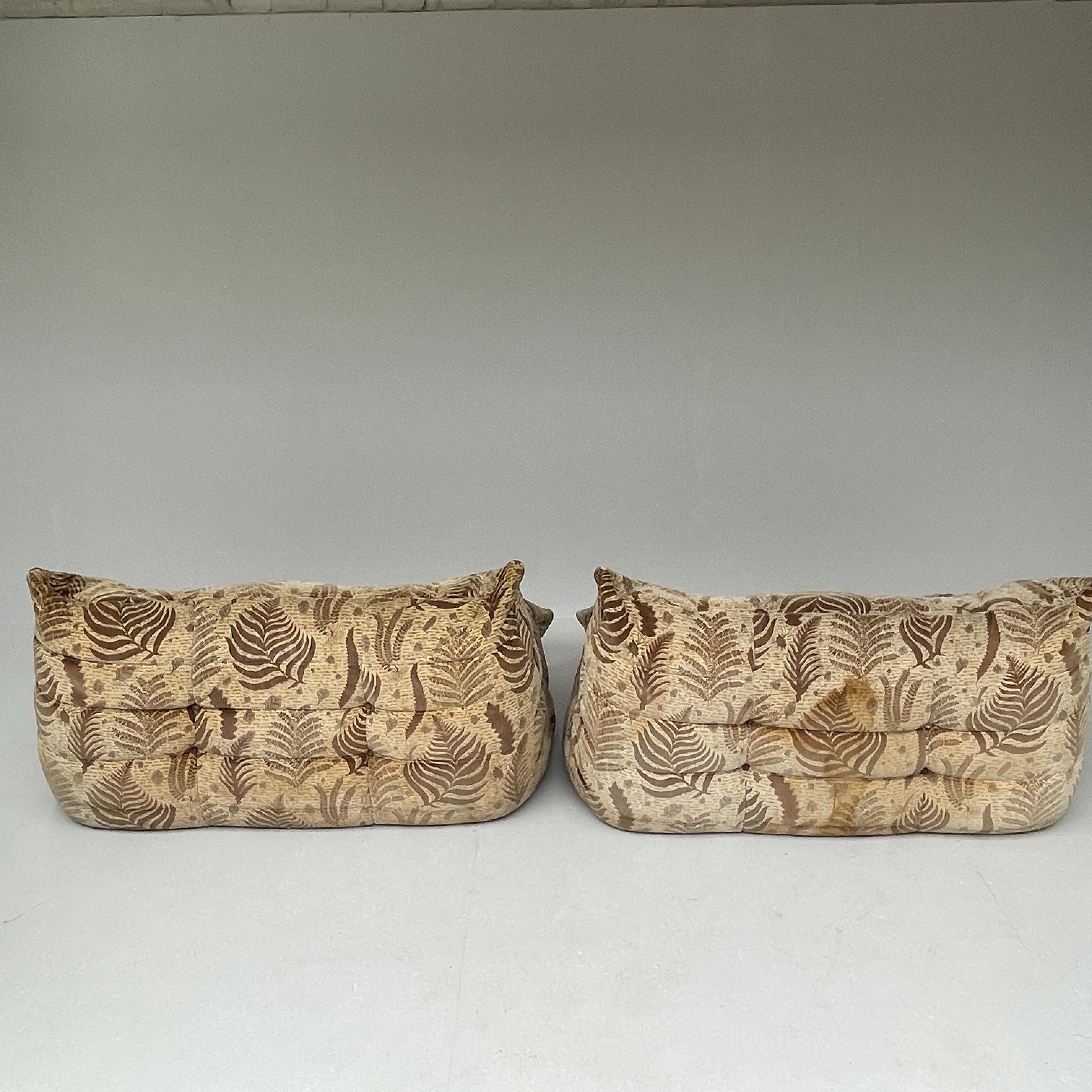Set of Floral 2 Seater Togo by Michel Ducaroy for Ligne Roset in Original Fabric 8