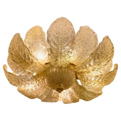 Set of Flower Shaped Gold Murano Glass Fixtures, Sold Individually