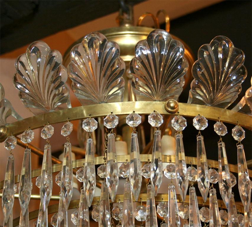 Set of Flushmounted Bronze and Crystal Light Fixtures, Sold Individually In Good Condition For Sale In New York, NY