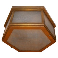 Vintage Set of Hexagonal Flush Mounted Ceiling Fixtures, Sold Individually