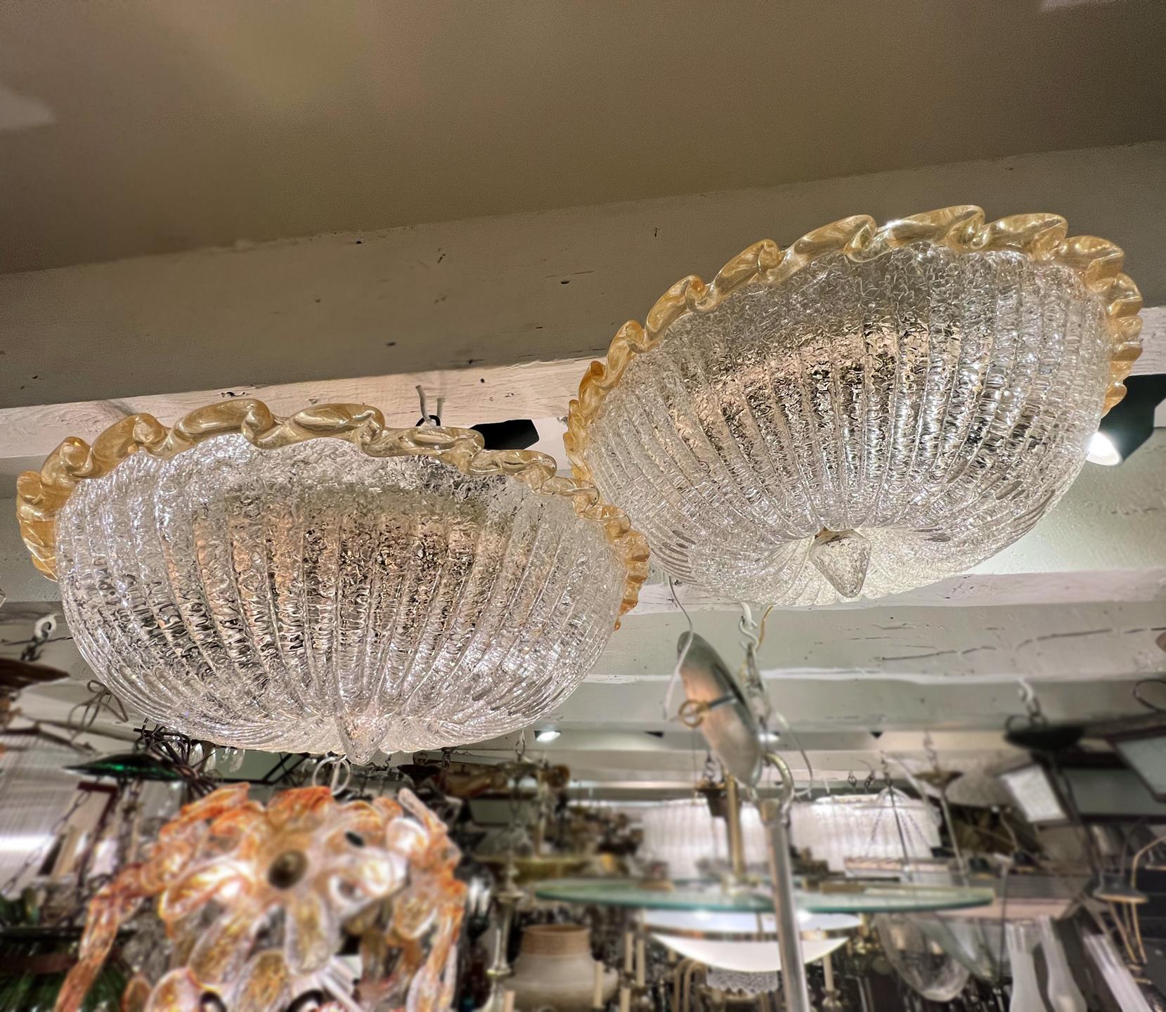 Set of Flush Mounted Light Fixtures, Sold Individually In Good Condition For Sale In New York, NY