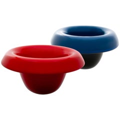 Set of Folded Lip Bowls, Handblown Glass
